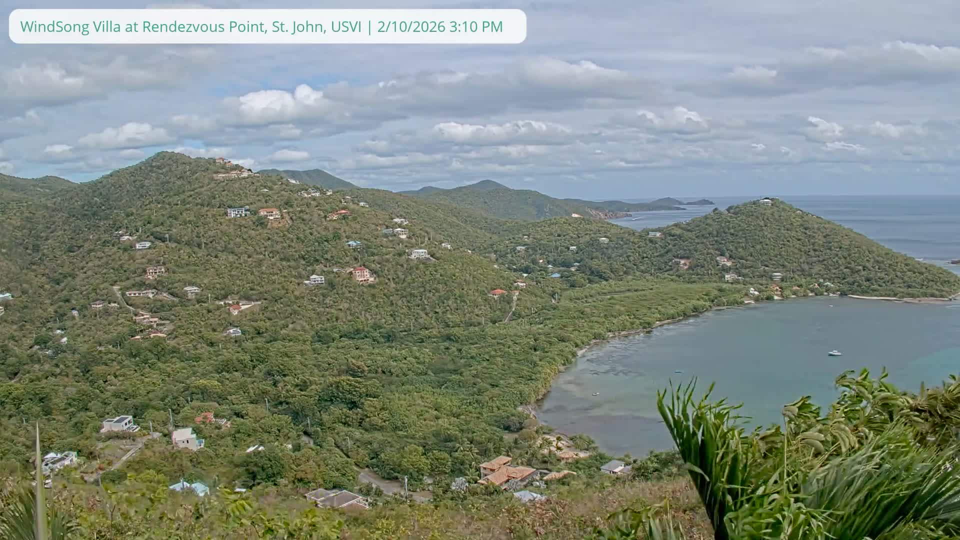 St. John, Fish Bay from Rendezvous and Ditleff Live Cam - Cruz Bay, St. John, United States Virgin Islands, USA