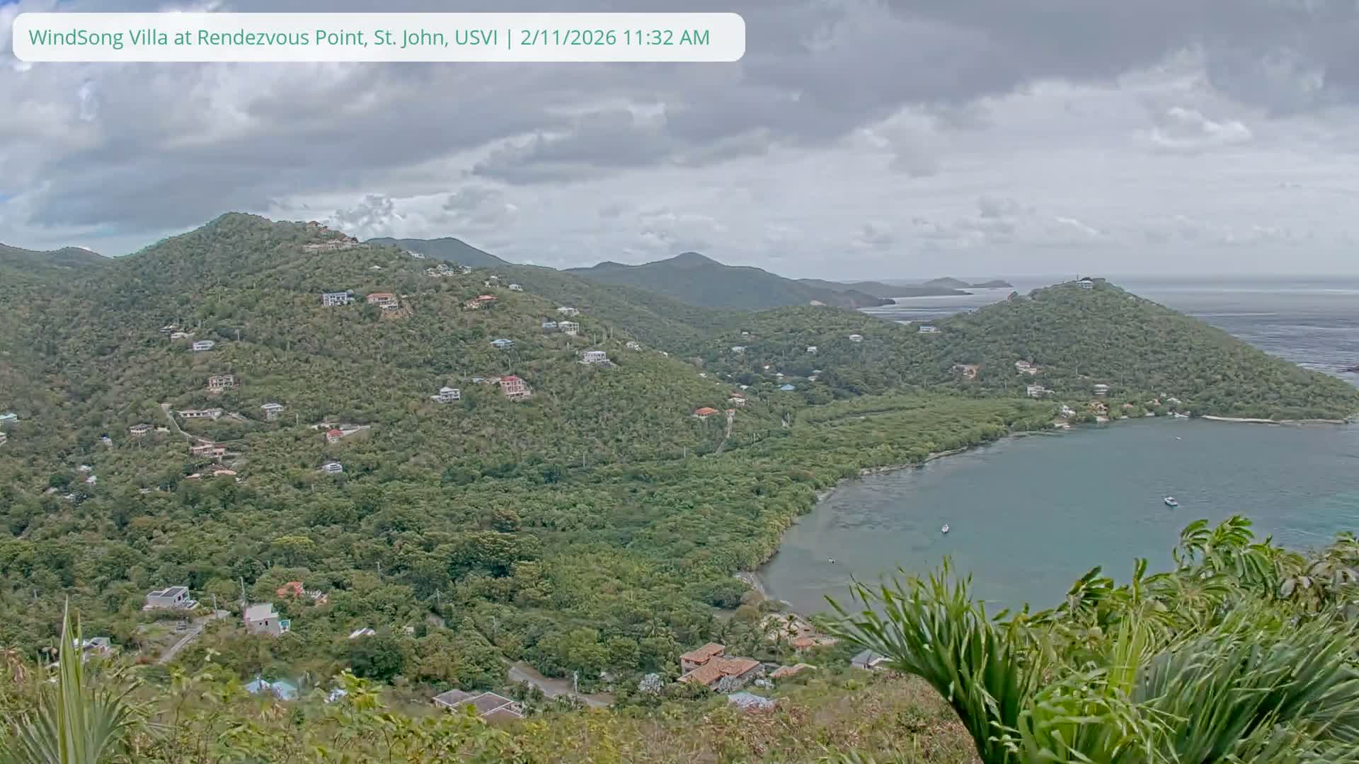 St. John, Fish Bay from Rendezvous and Ditleff Live Cam - Cruz Bay, St. John, United States Virgin Islands, USA