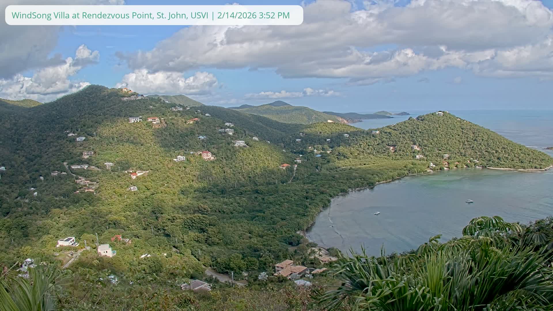 St. John, Fish Bay from Rendezvous and Ditleff Live Cam - Cruz Bay, St. John, United States Virgin Islands, USA