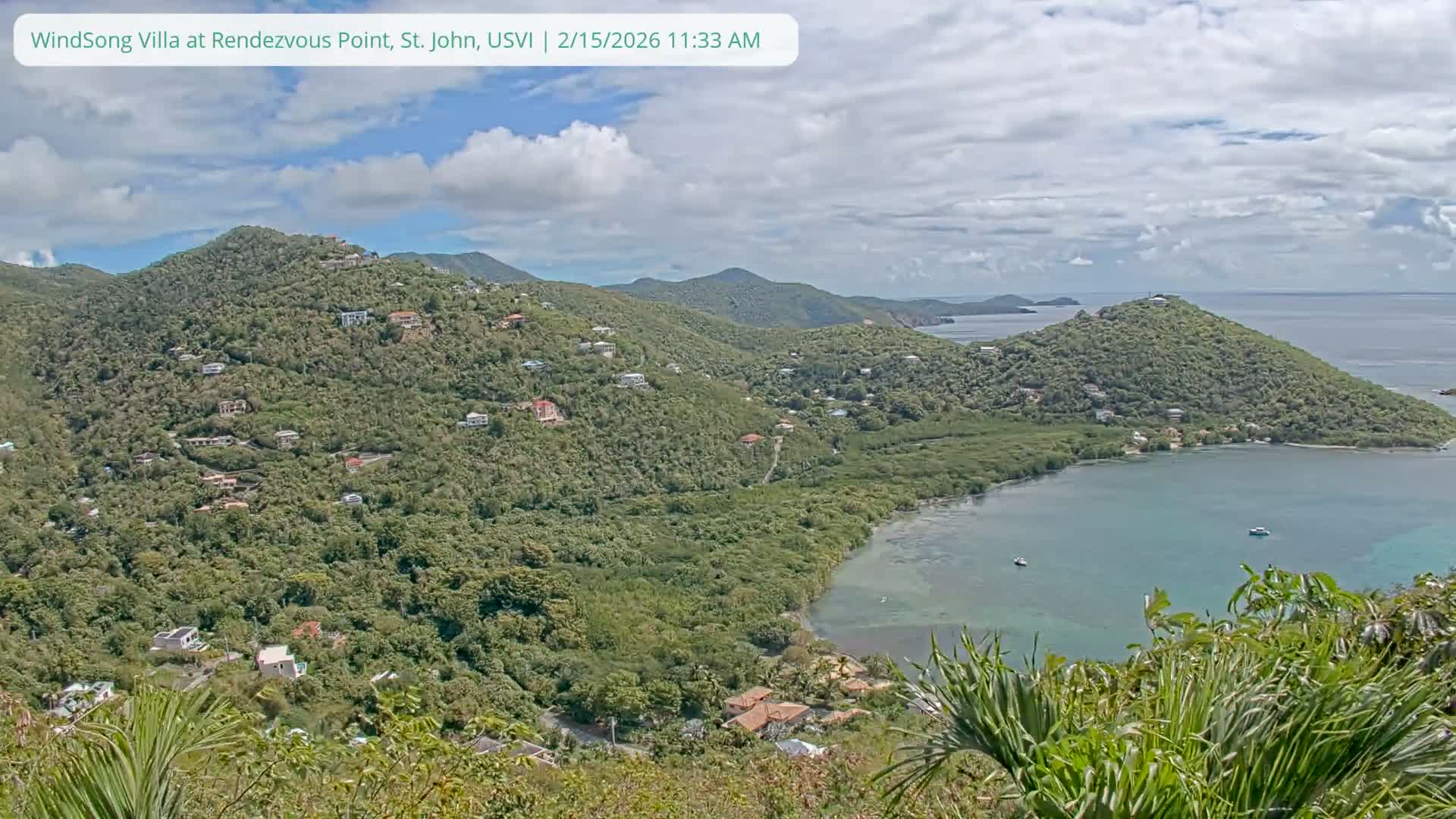 St. John, Fish Bay from Rendezvous and Ditleff Live Cam - Cruz Bay, St. John, United States Virgin Islands, USA