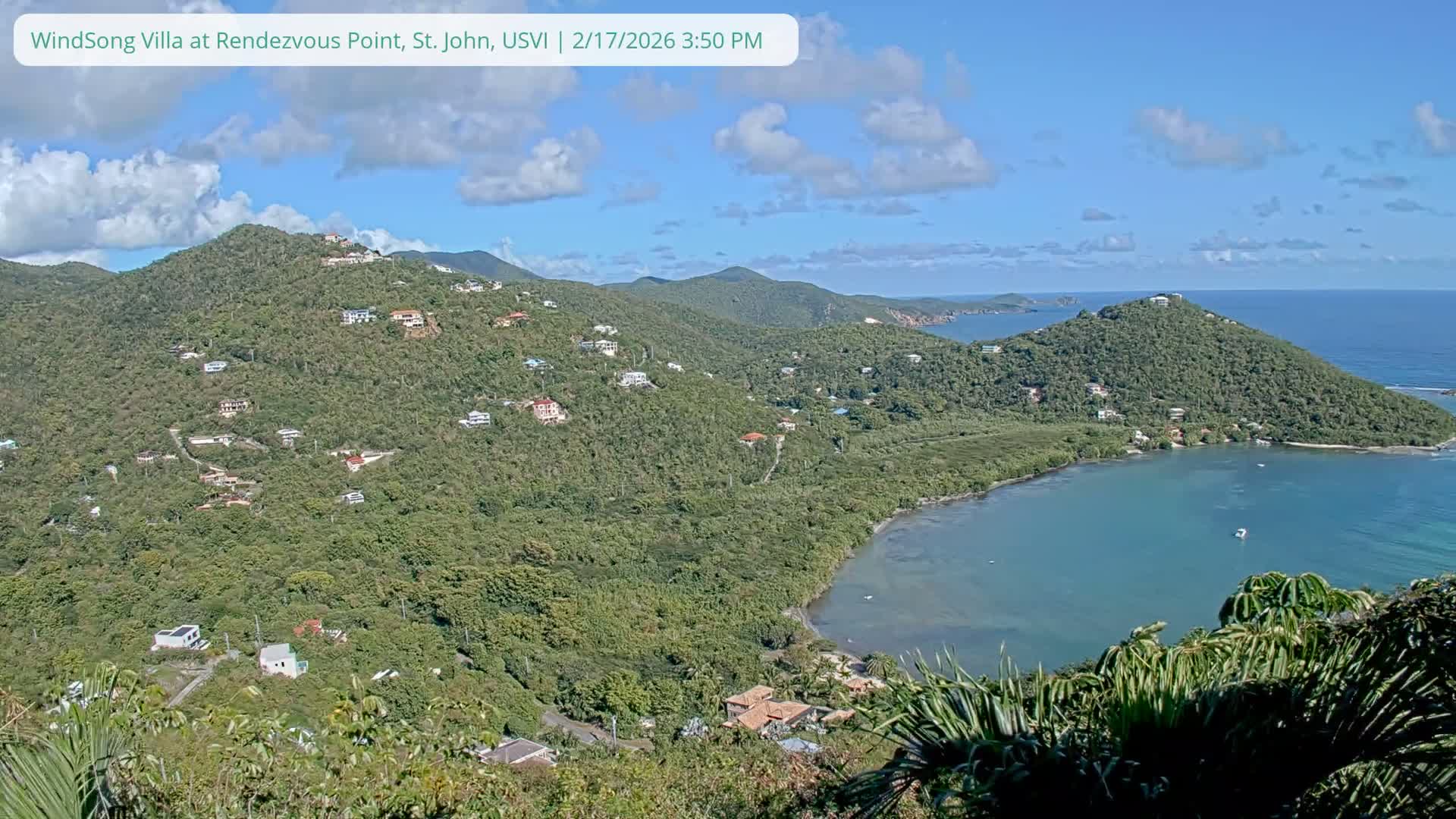 St. John, Fish Bay from Rendezvous and Ditleff Live Cam - Cruz Bay, St. John, United States Virgin Islands, USA