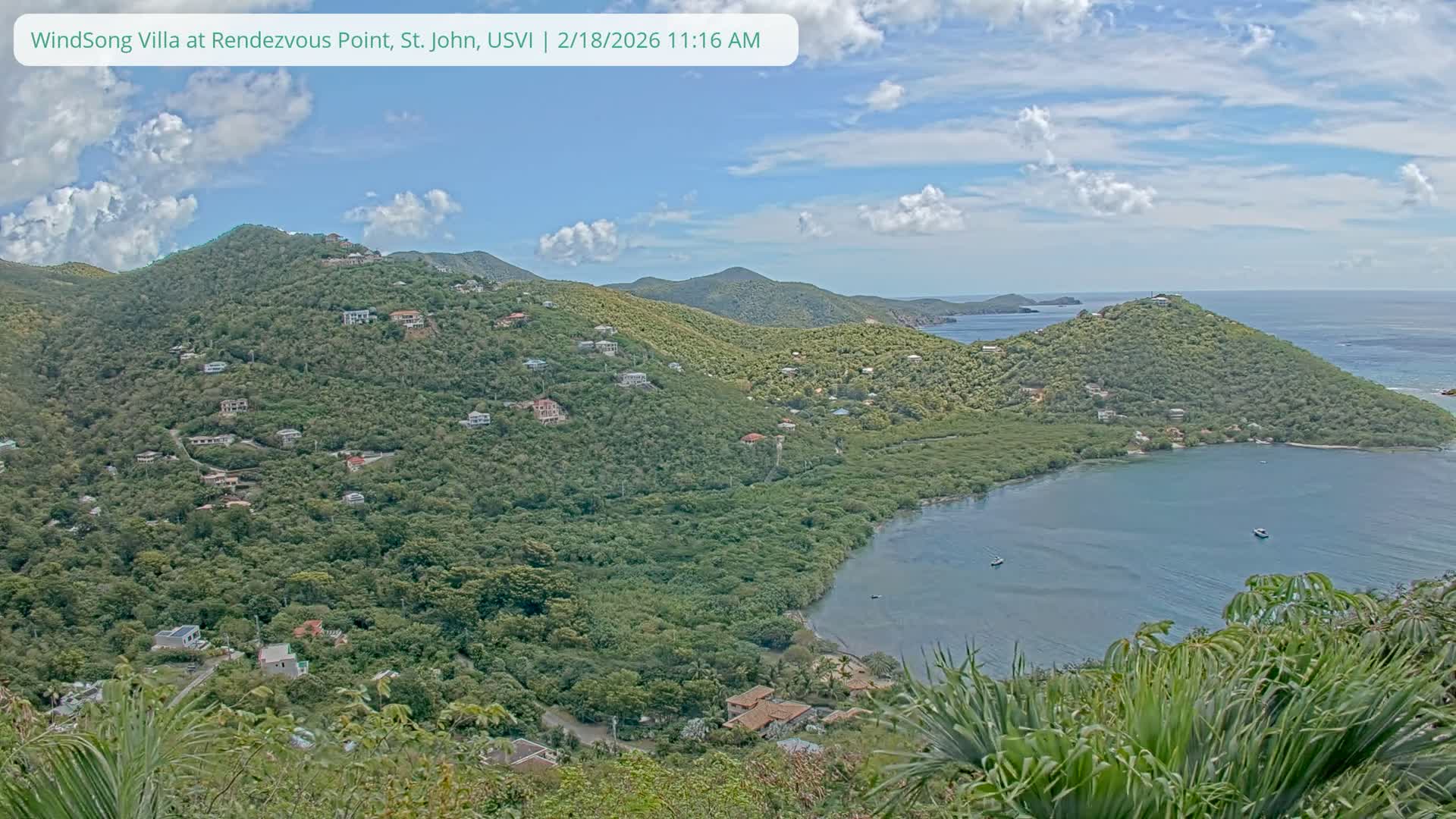 St. John, Fish Bay from Rendezvous and Ditleff Live Cam - Cruz Bay, St. John, United States Virgin Islands, USA
