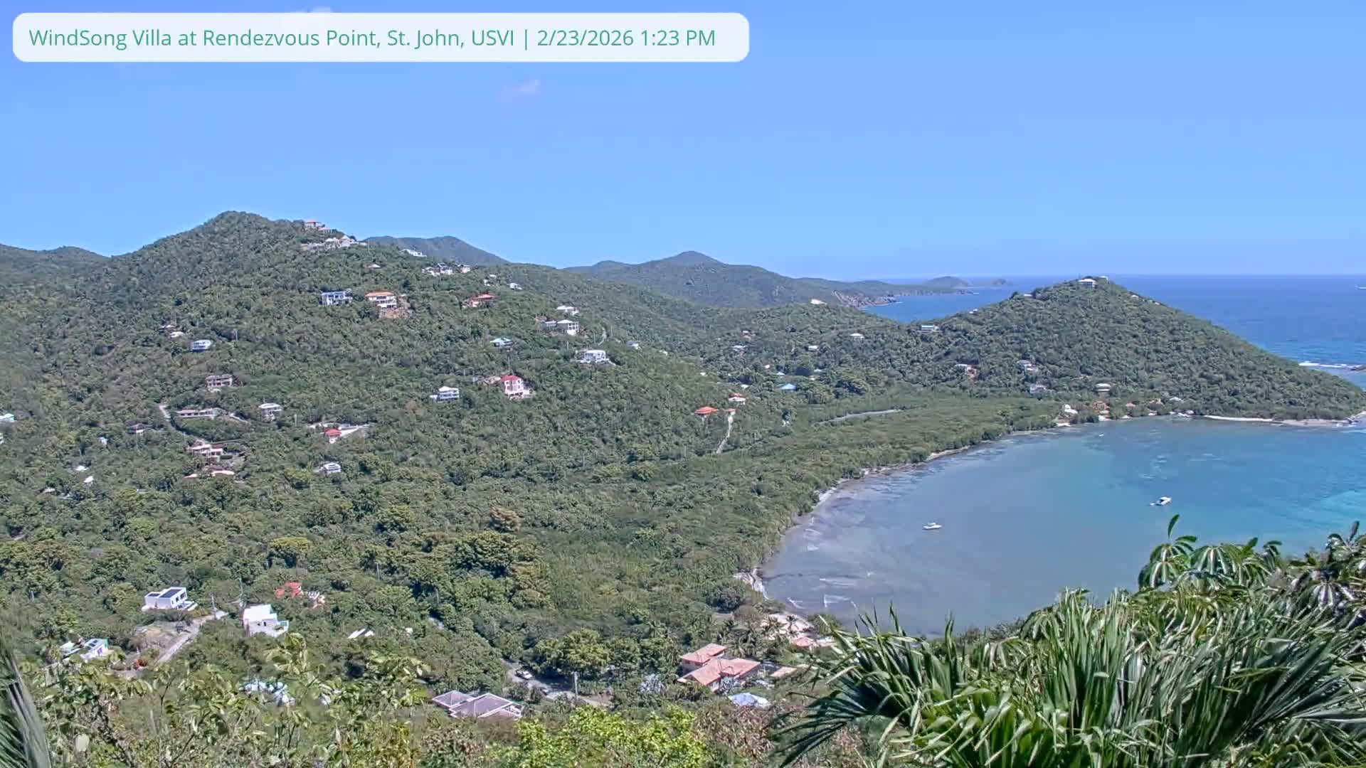 St. John, Fish Bay from Rendezvous and Ditleff Live Cam - Cruz Bay, St. John, United States Virgin Islands, USA