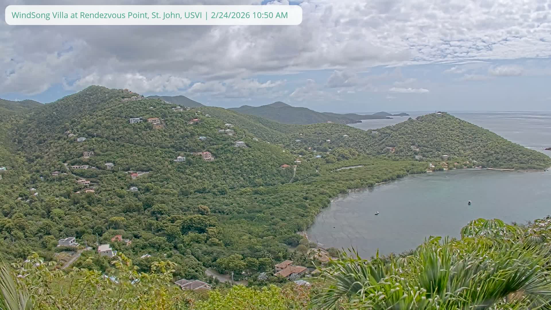 St. John, Fish Bay from Rendezvous and Ditleff Live Cam - Cruz Bay, St. John, United States Virgin Islands, USA