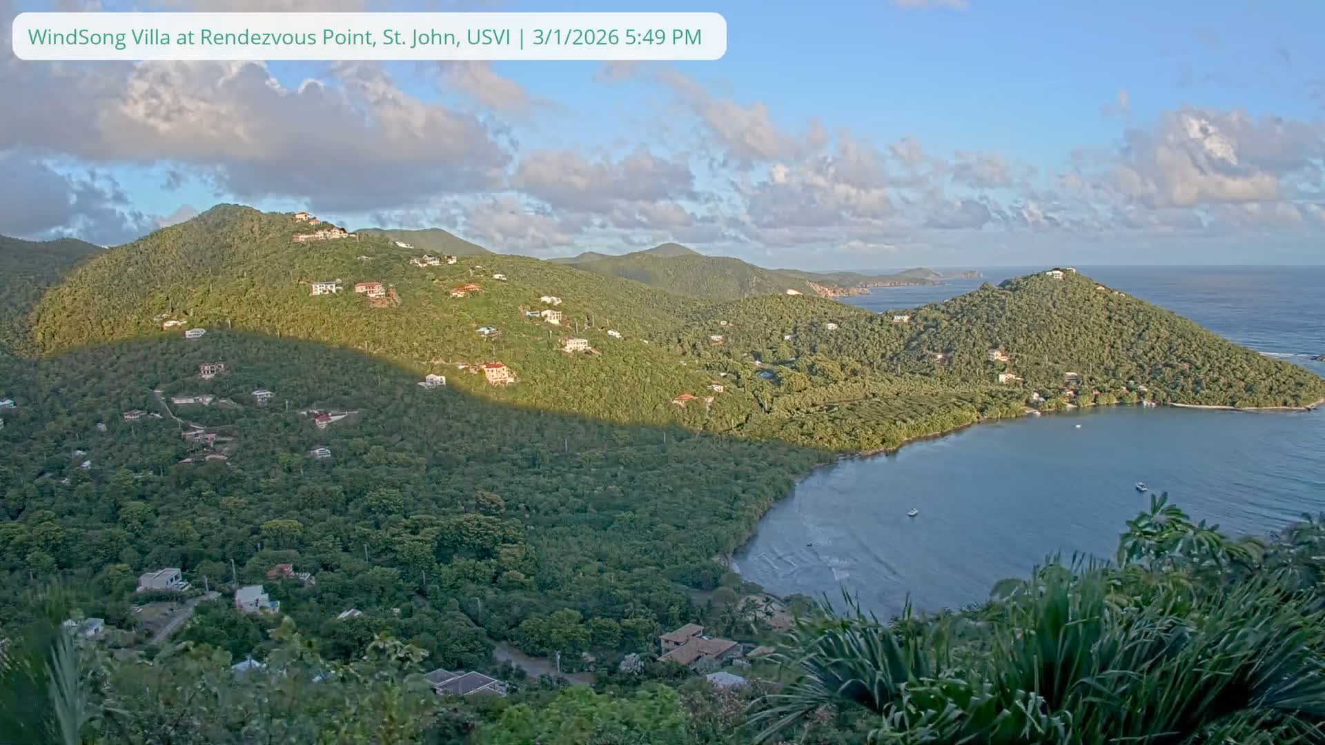 St. John, Fish Bay from Rendezvous and Ditleff Live Cam - Cruz Bay, St. John, United States Virgin Islands, USA