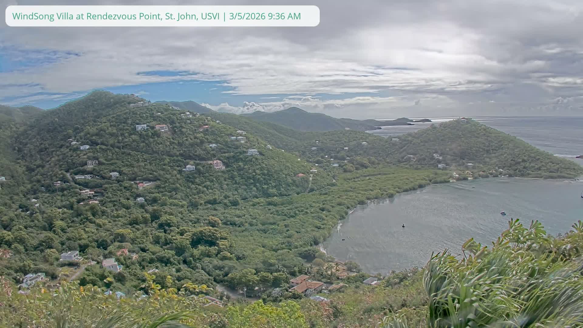 St. John, Fish Bay from Rendezvous and Ditleff Live Cam - Cruz Bay, St. John, United States Virgin Islands, USA