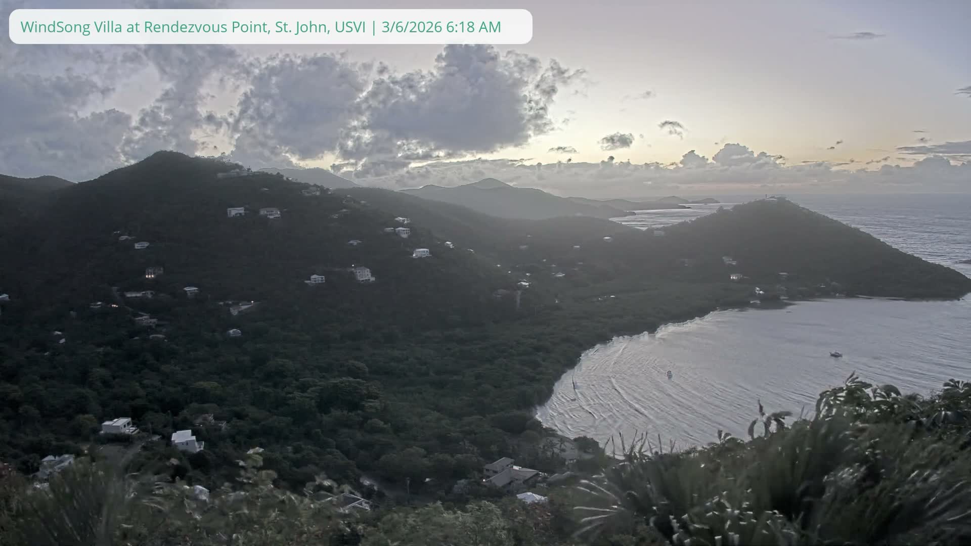 St. John, Fish Bay from Rendezvous and Ditleff Live Cam - Cruz Bay, St. John, United States Virgin Islands, USA