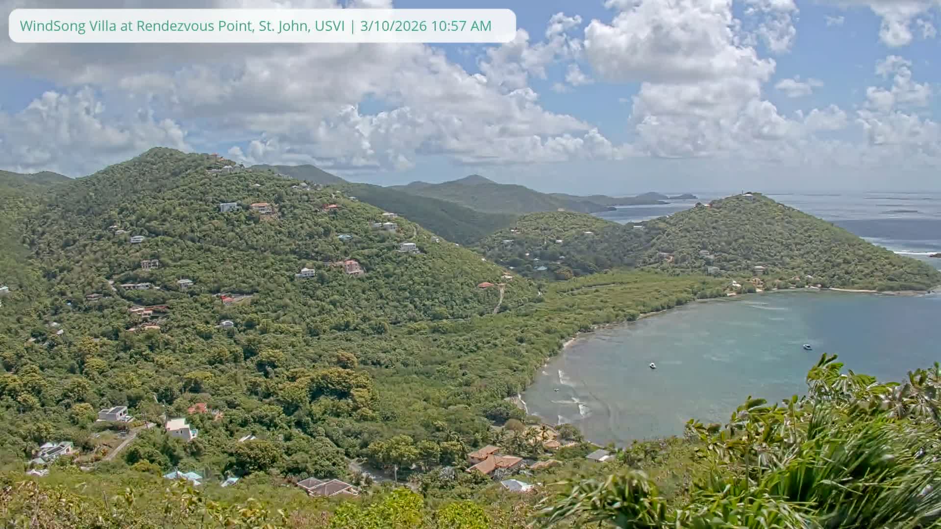 St. John, Fish Bay from Rendezvous and Ditleff Live Cam - Cruz Bay, St. John, United States Virgin Islands, USA