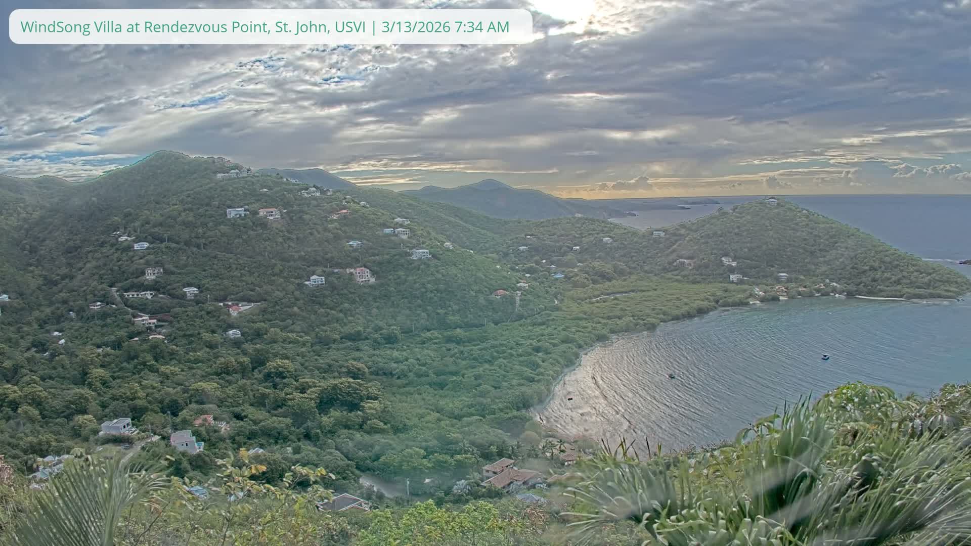 St. John, Fish Bay from Rendezvous and Ditleff Live Cam - Cruz Bay, St. John, United States Virgin Islands, USA