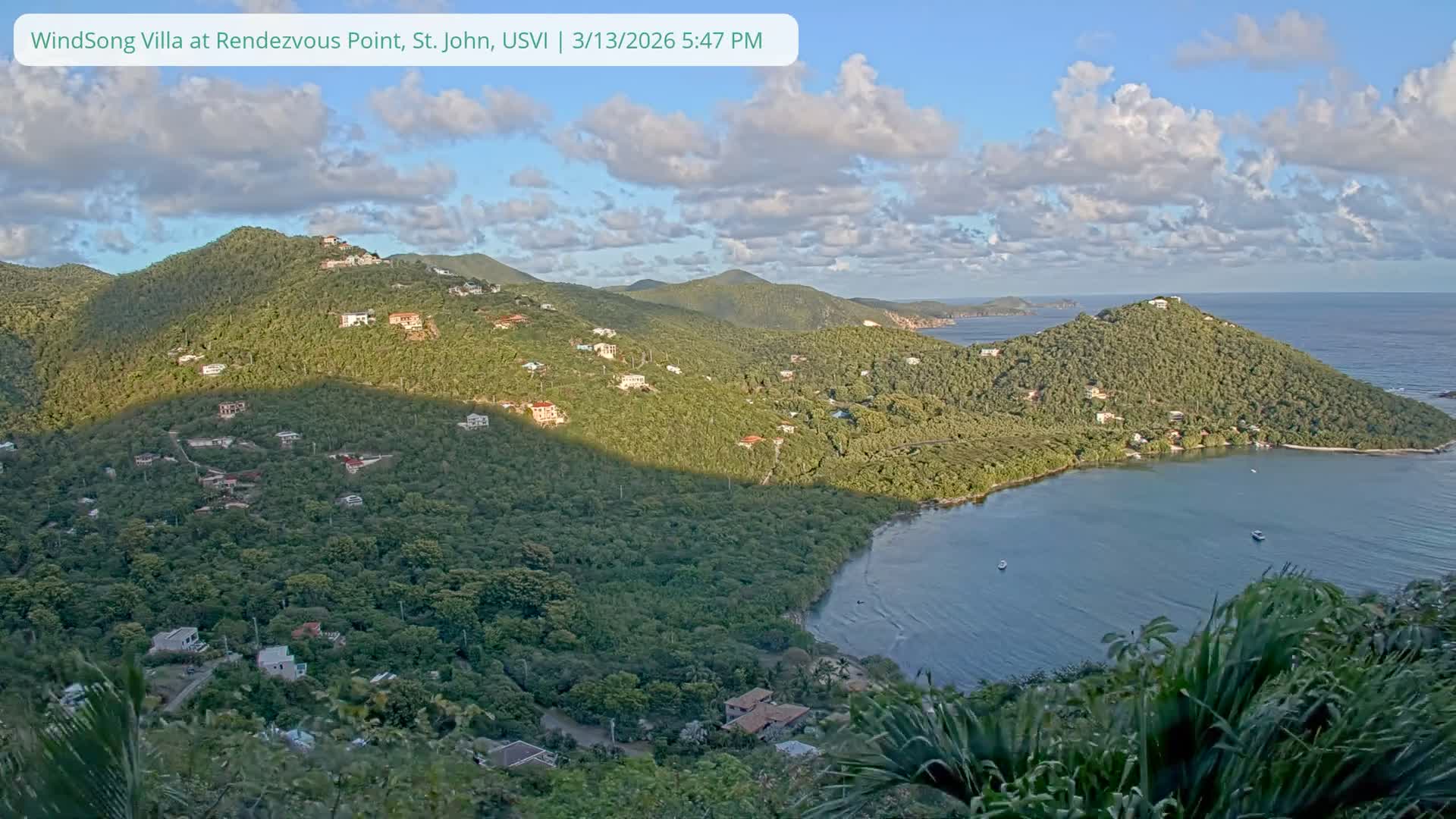 St. John, Fish Bay from Rendezvous and Ditleff Live Cam - Cruz Bay, St. John, United States Virgin Islands, USA