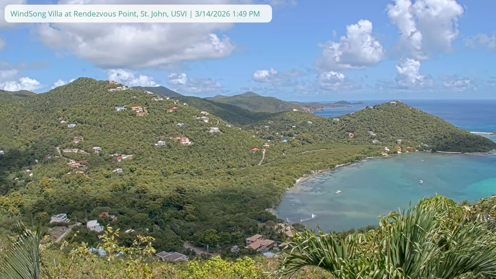 St. John, Fish Bay from Rendezvous and Ditleff Live Cam - Cruz Bay, St. John, United States Virgin Islands, USA