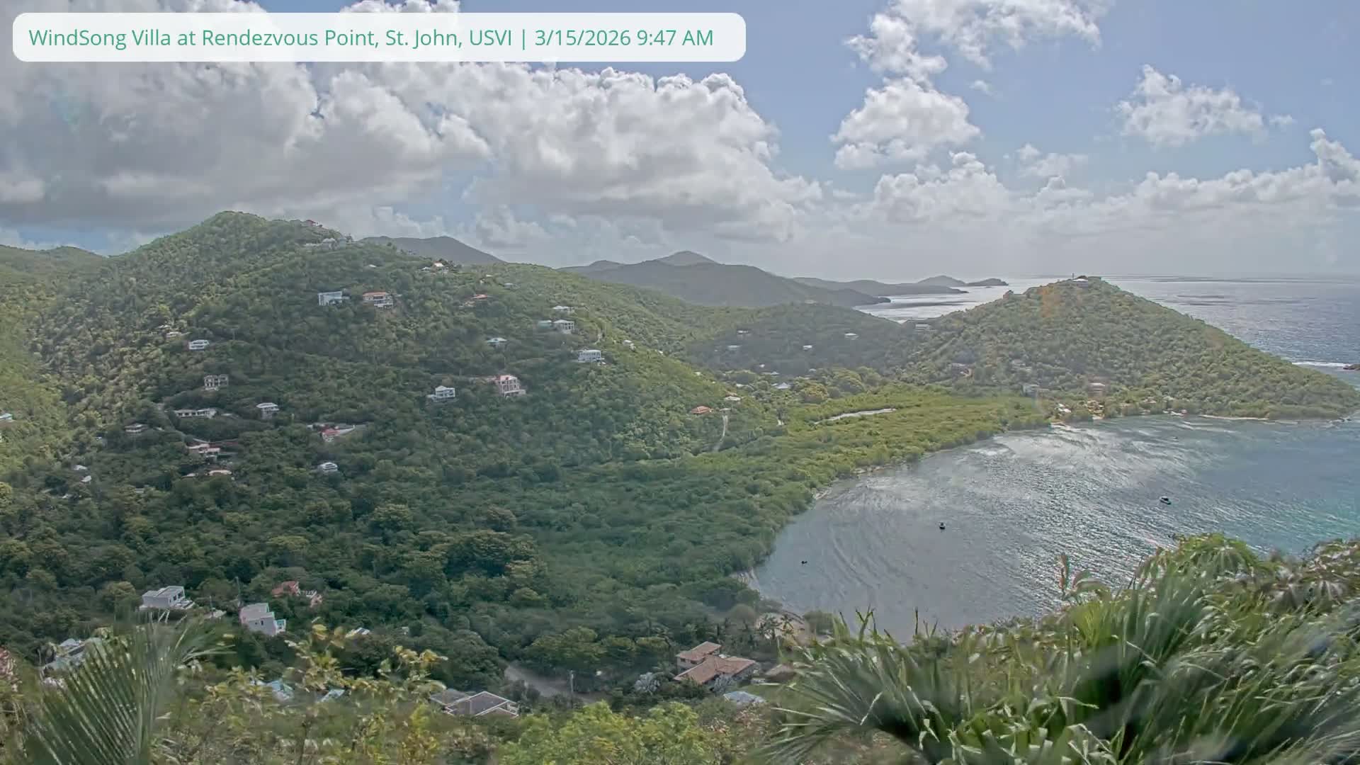 St. John, Fish Bay from Rendezvous and Ditleff Live Cam - Cruz Bay, St. John, United States Virgin Islands, USA
