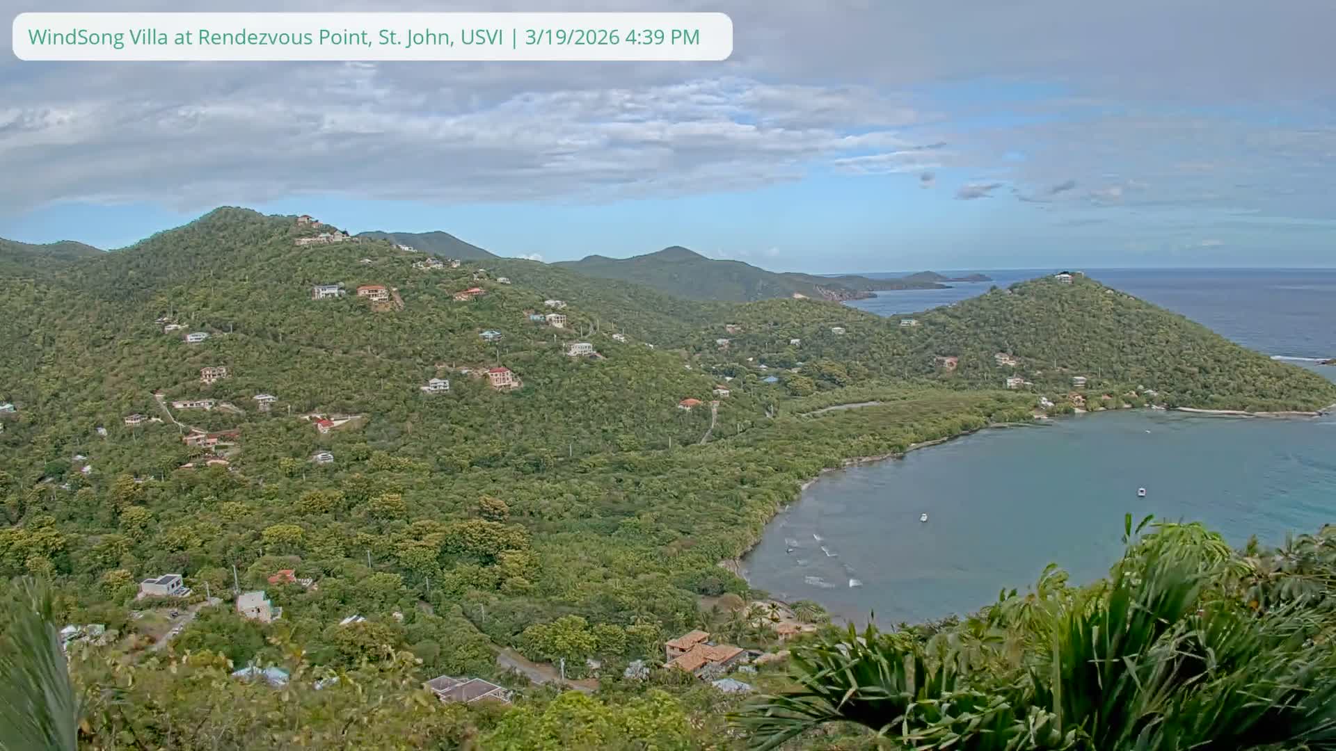 St. John, Fish Bay from Rendezvous and Ditleff Live Cam - Cruz Bay, St. John, United States Virgin Islands, USA