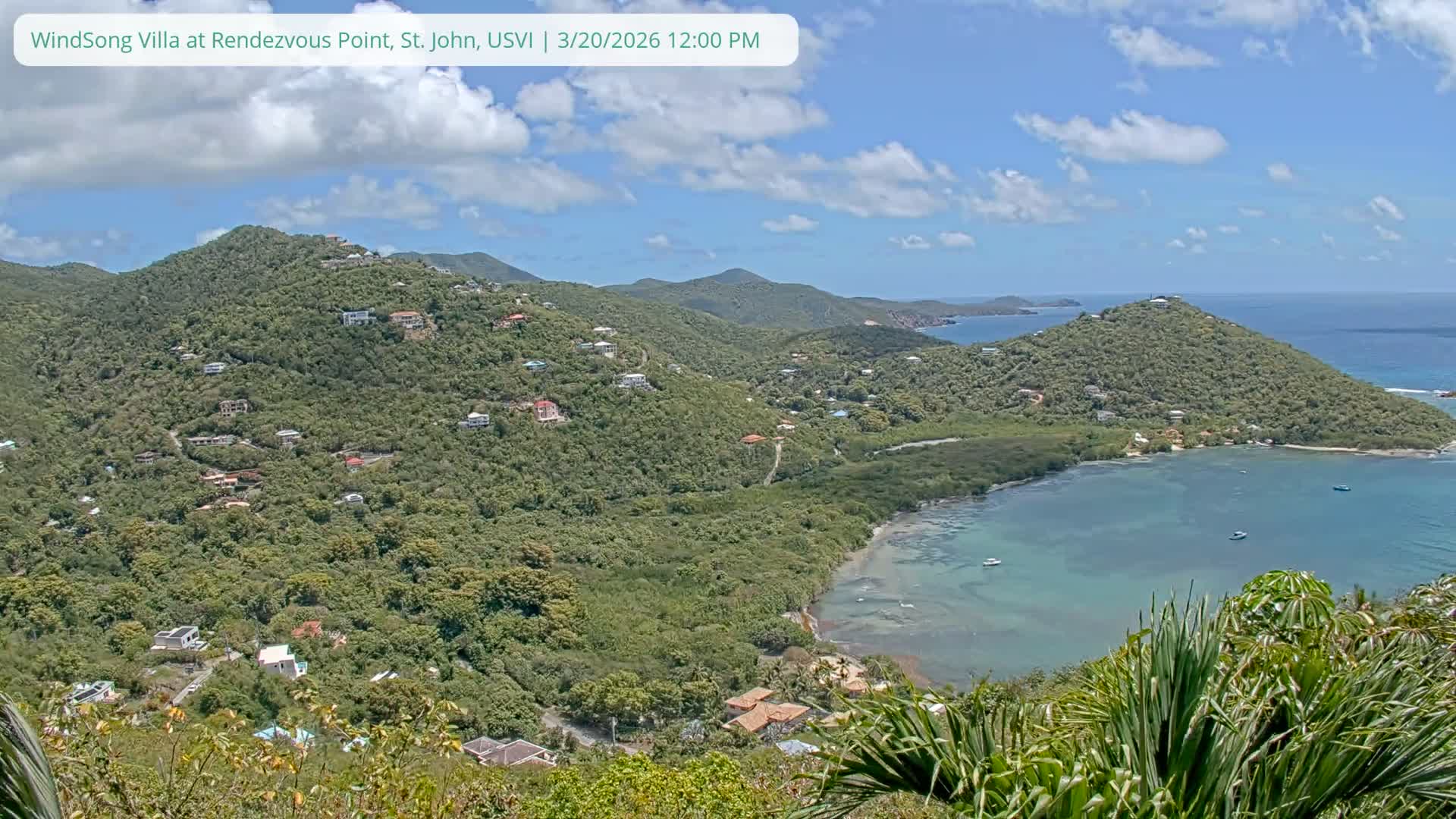 St. John, Fish Bay from Rendezvous and Ditleff Live Cam - Cruz Bay, St. John, United States Virgin Islands, USA