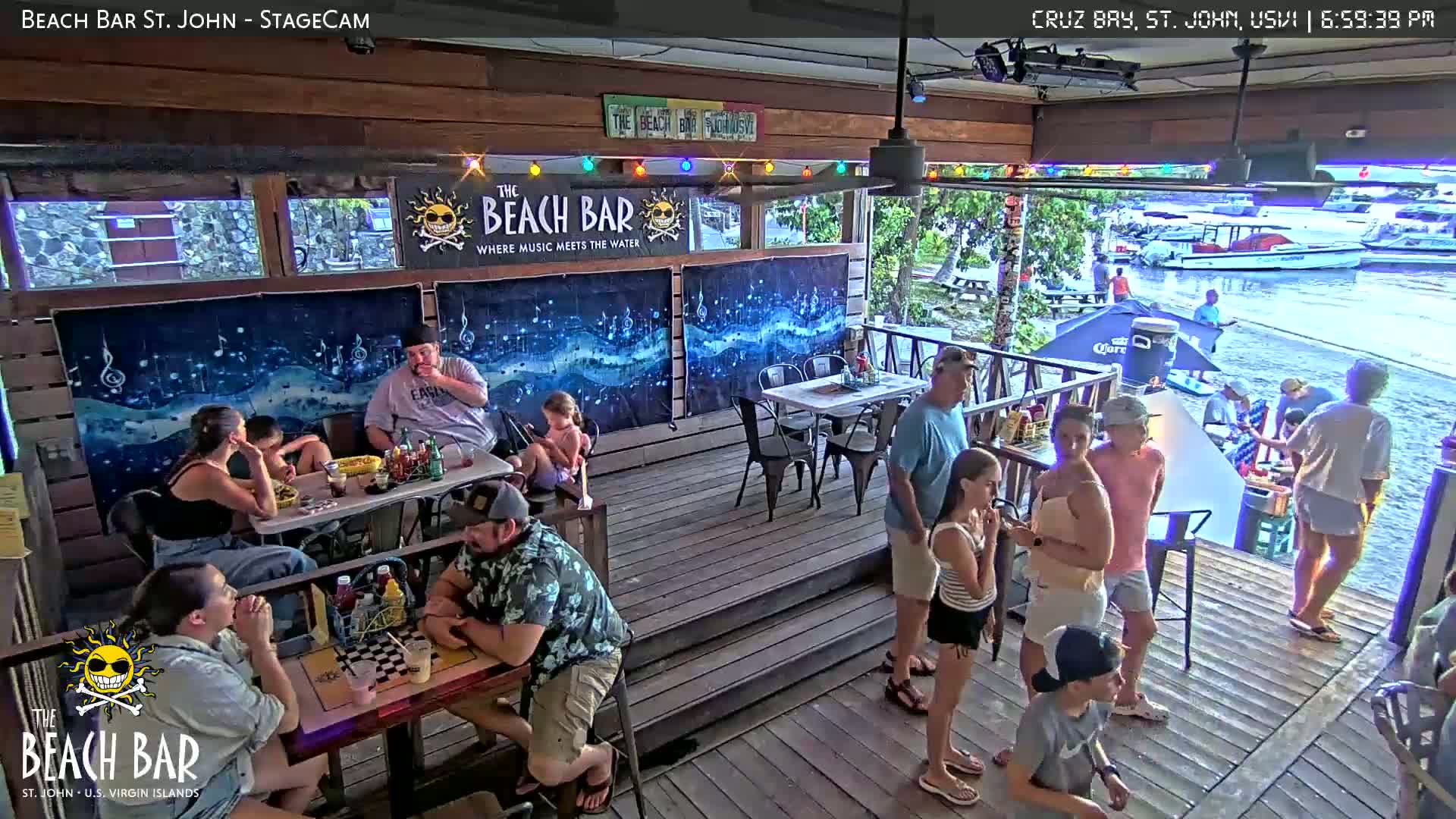 St. John, Cruz Bay The Beach Bar Stage Live Cam - Cruz Bay, St. John, United States Virgin Islands, USA