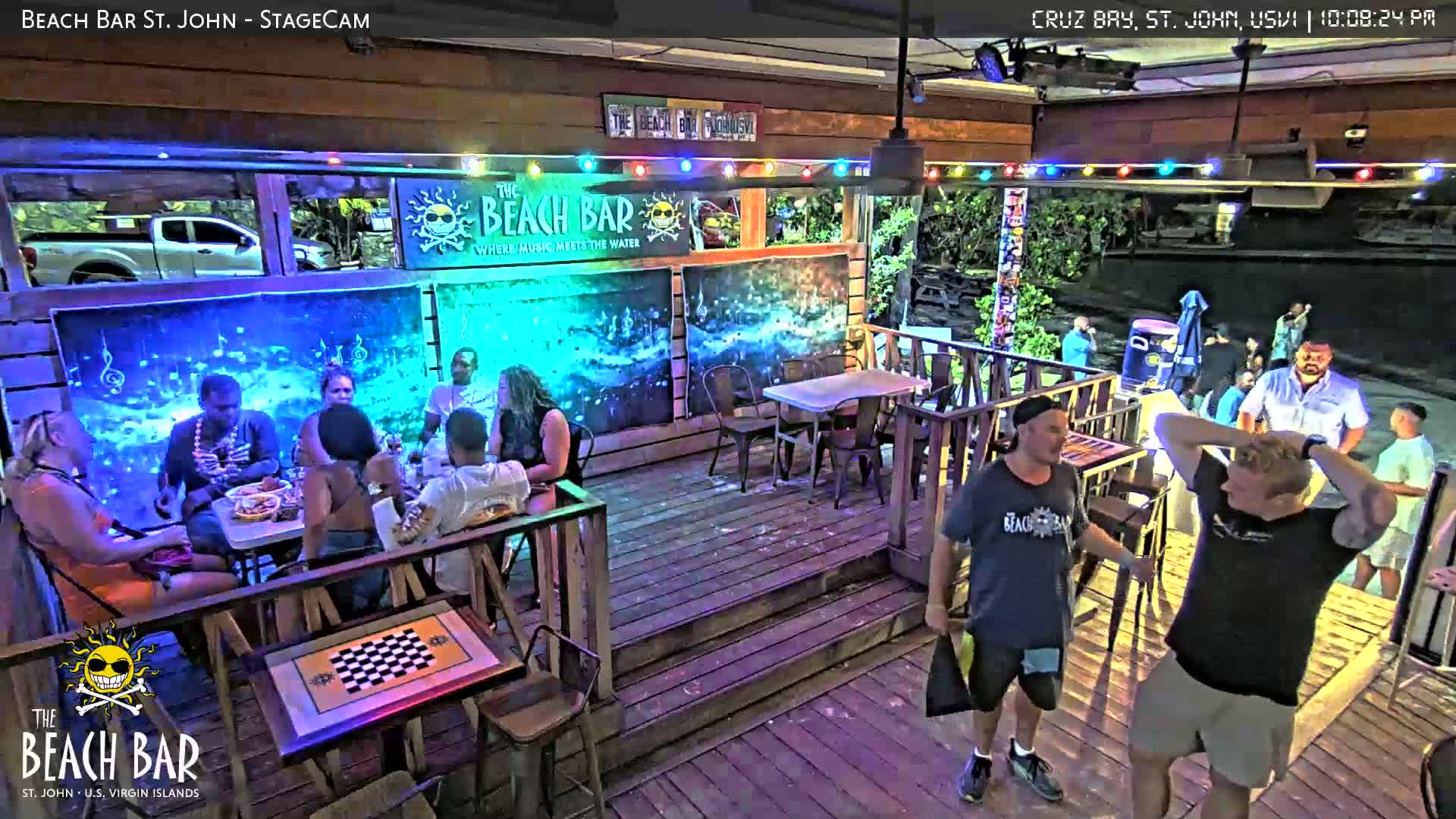 St. John, Cruz Bay The Beach Bar Stage Live Cam - Cruz Bay, St. John, United States Virgin Islands, USA