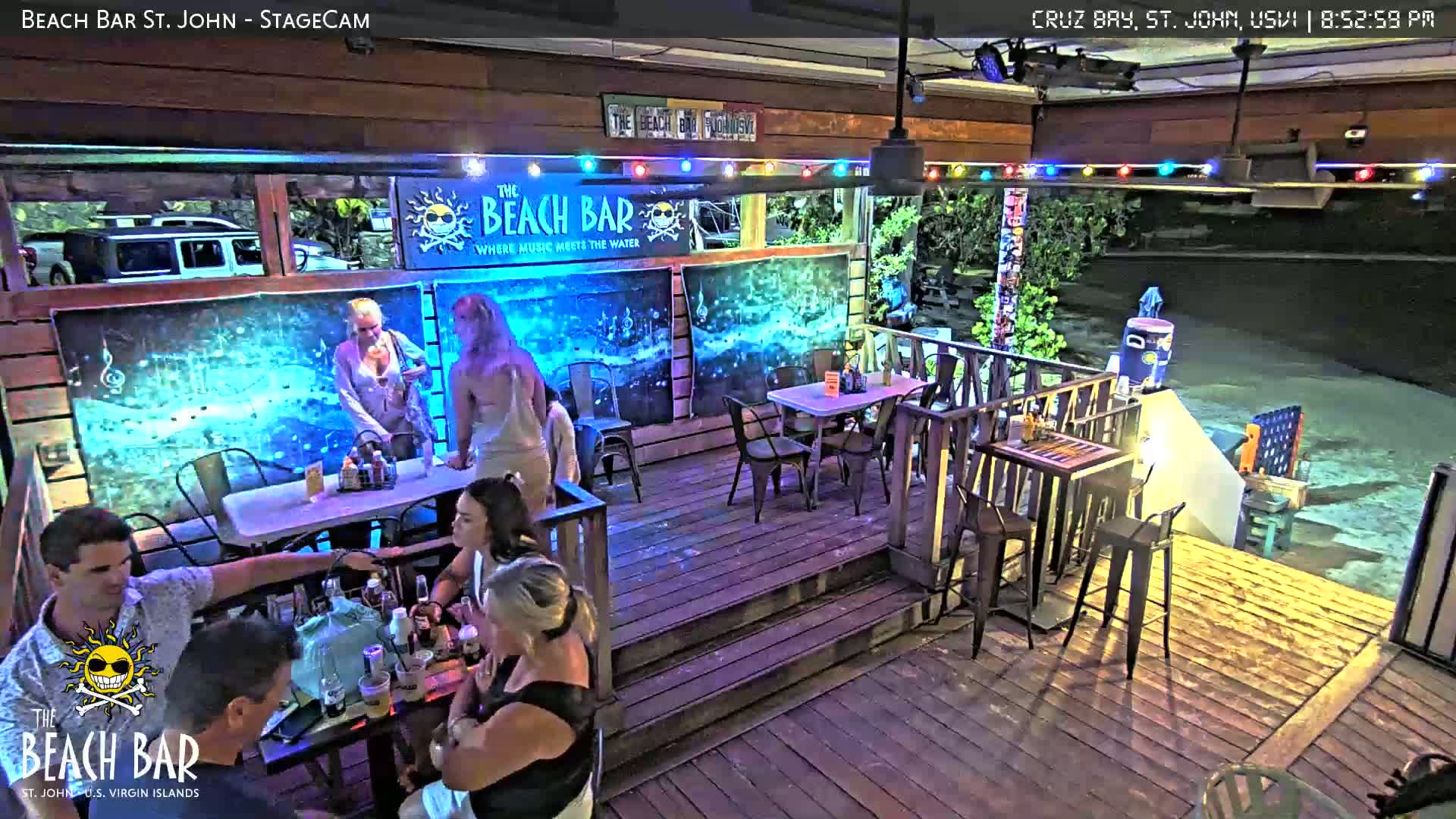 St. John, Cruz Bay The Beach Bar Stage Live Cam - Cruz Bay, St. John, United States Virgin Islands, USA