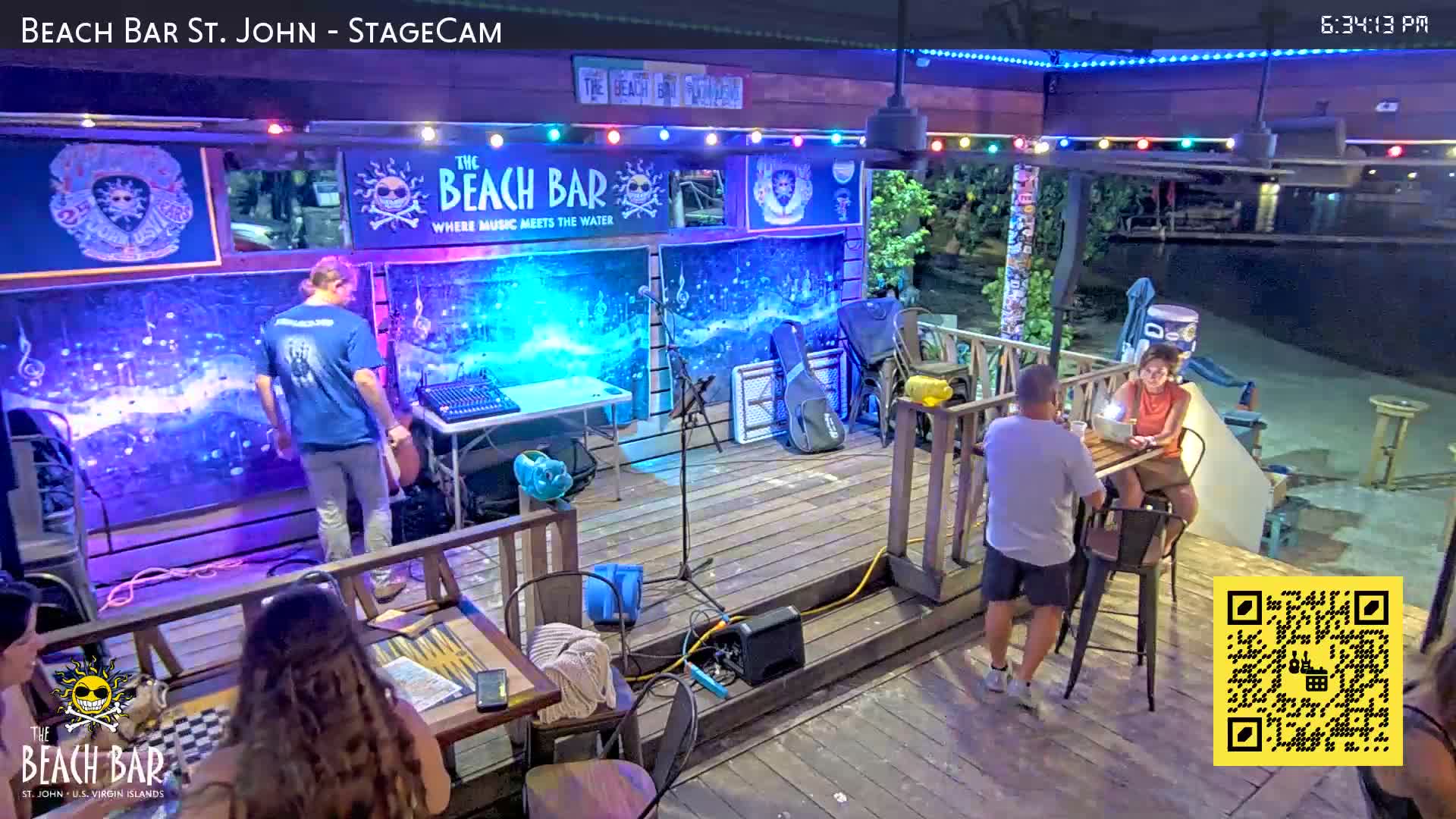 St. John, Cruz Bay The Beach Bar Stage Live Cam - Cruz Bay, St. John, United States Virgin Islands, USA