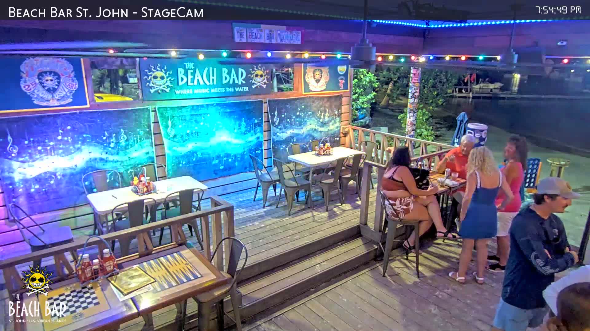 St. John, Cruz Bay The Beach Bar Stage Live Cam - Cruz Bay, St. John, United States Virgin Islands, USA
