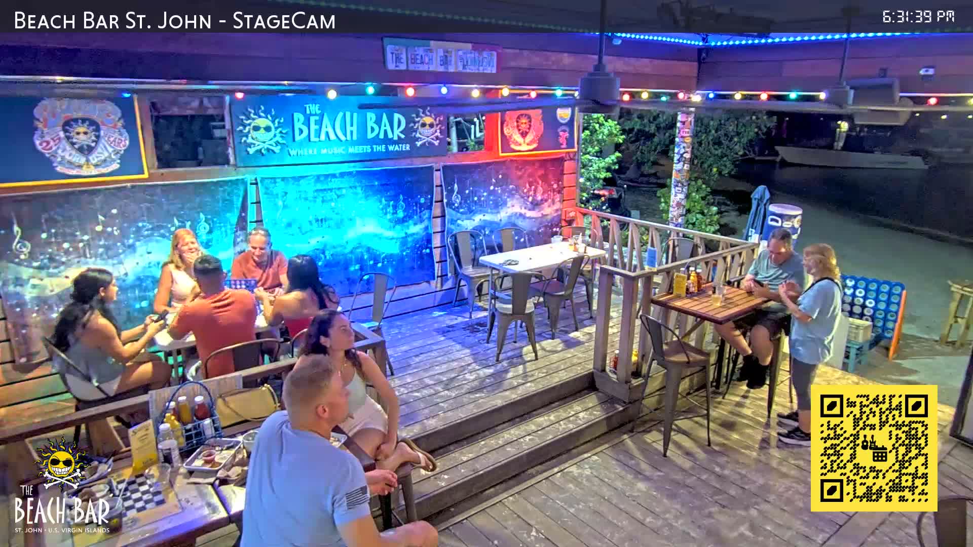 St. John, Cruz Bay The Beach Bar Stage Live Cam - Cruz Bay, St. John, United States Virgin Islands, USA