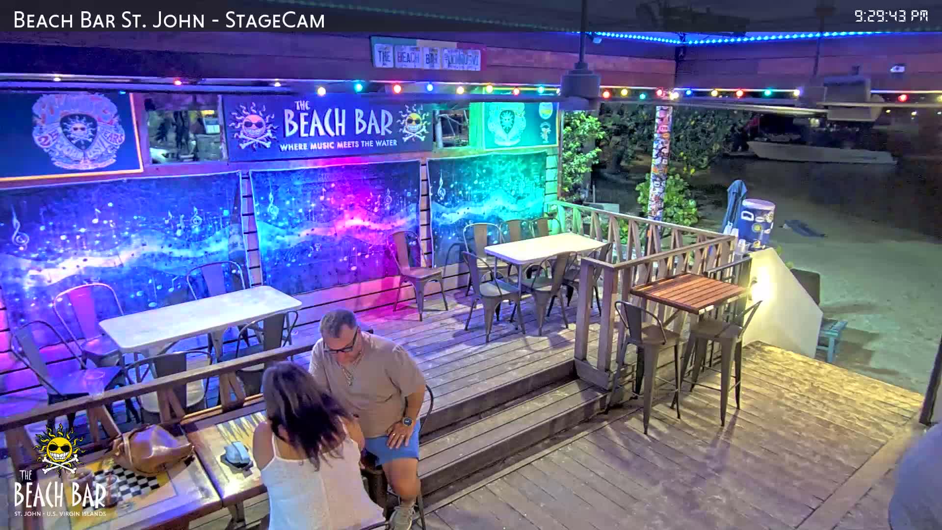 St. John, Cruz Bay The Beach Bar Stage Live Cam - Cruz Bay, St. John, United States Virgin Islands, USA