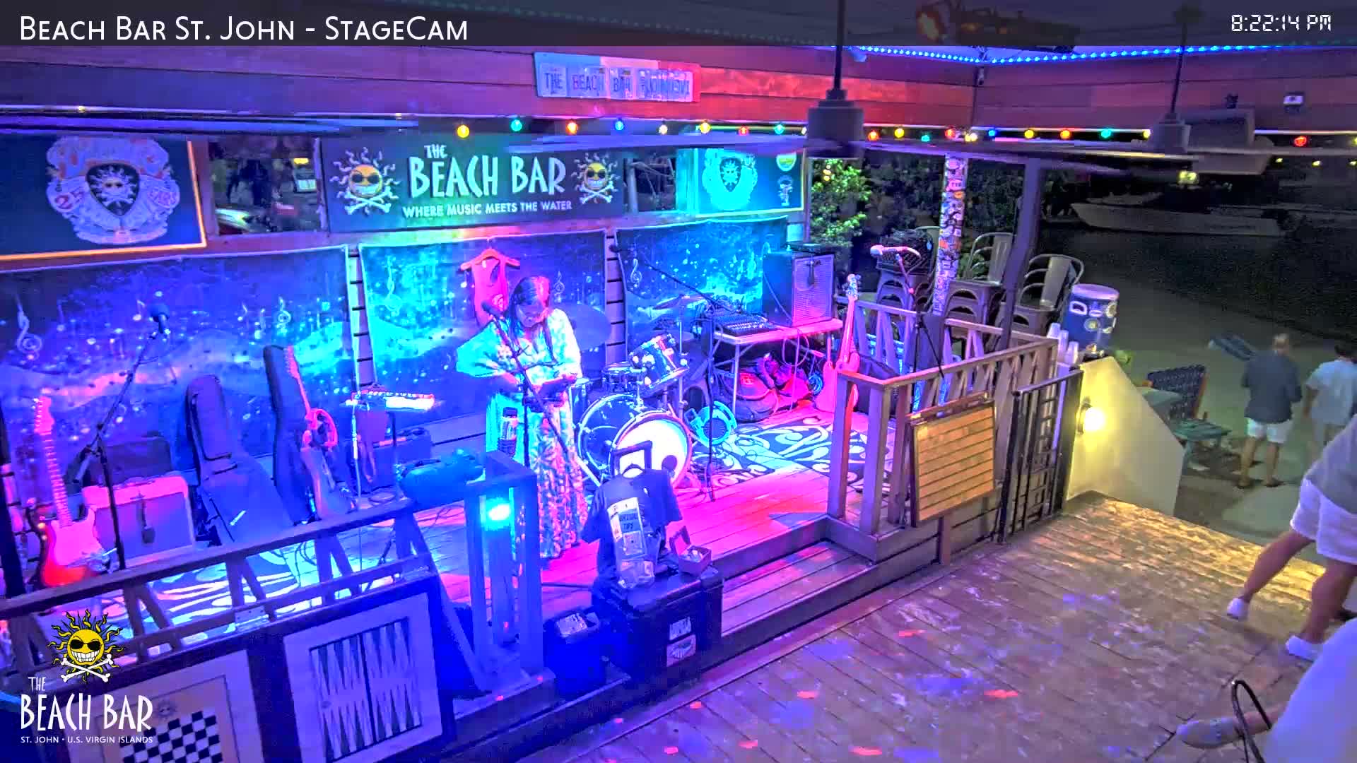 St. John, Cruz Bay The Beach Bar Stage Live Cam - Cruz Bay, St. John, United States Virgin Islands, USA
