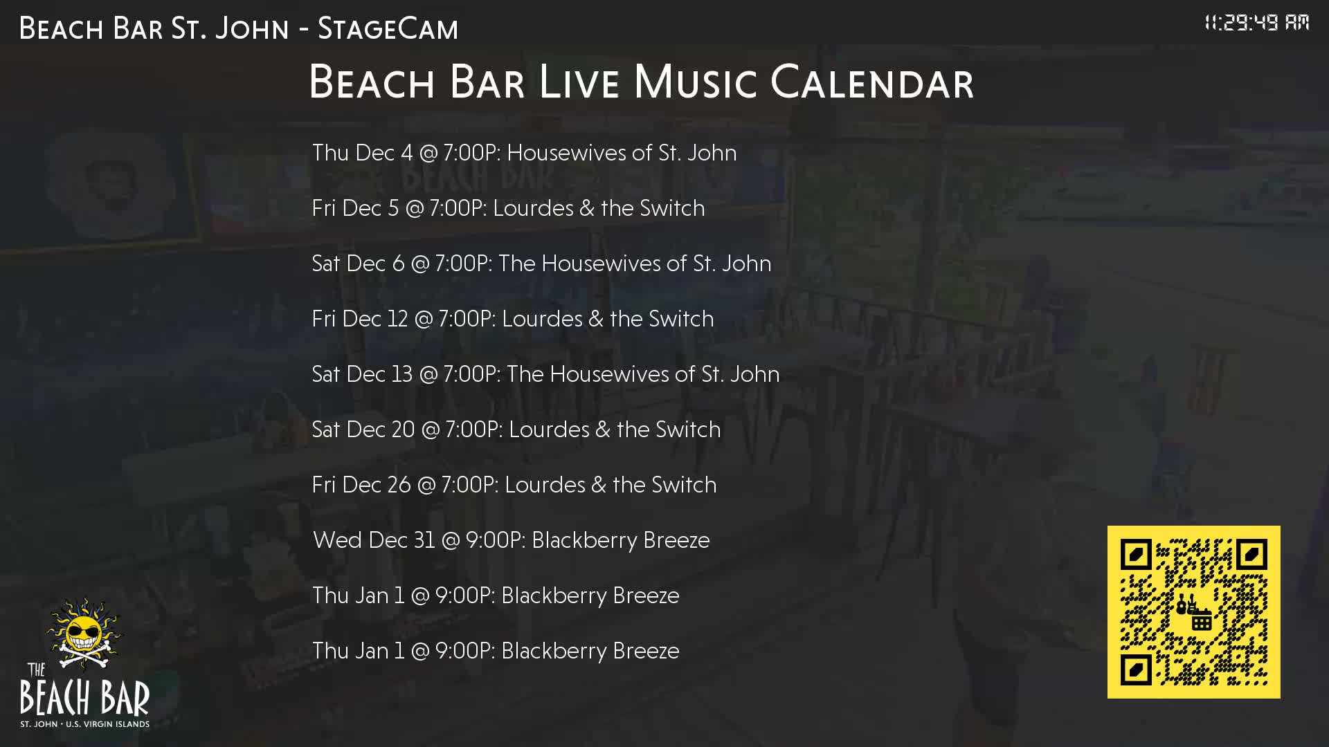 The image displays an extremely dark, blurry, and indistinct background that suggests a dimly lit outdoor or semi-outdoor space, possibly an empty bar or patio area, with no discernible weather conditions.