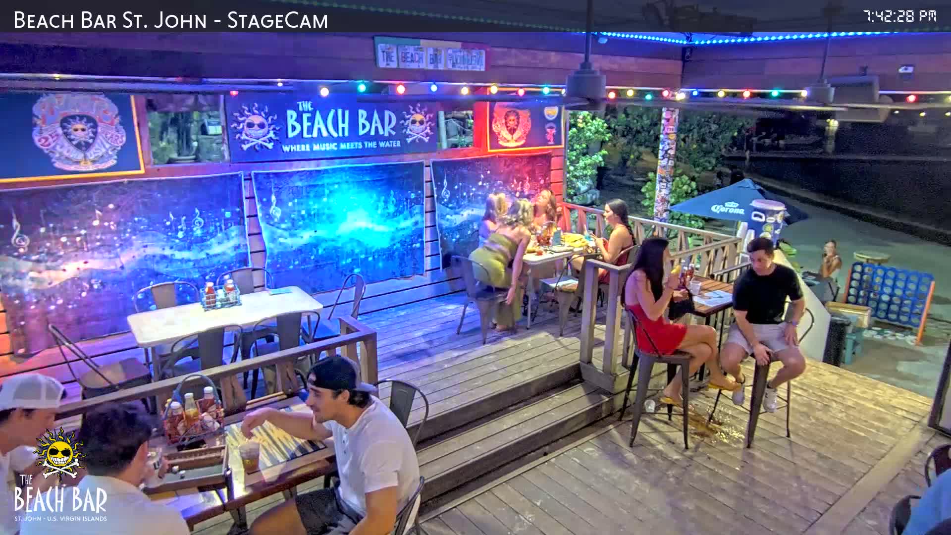 St. John, Cruz Bay The Beach Bar Stage Live Cam - Cruz Bay, St. John, United States Virgin Islands, USA