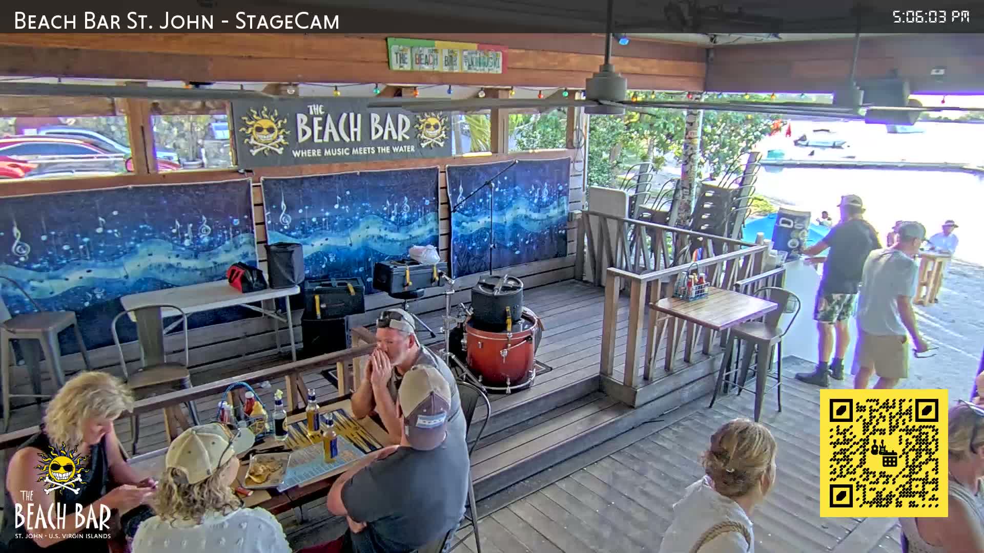 St. John, Cruz Bay The Beach Bar Stage Live Cam - Cruz Bay, St. John, United States Virgin Islands, USA