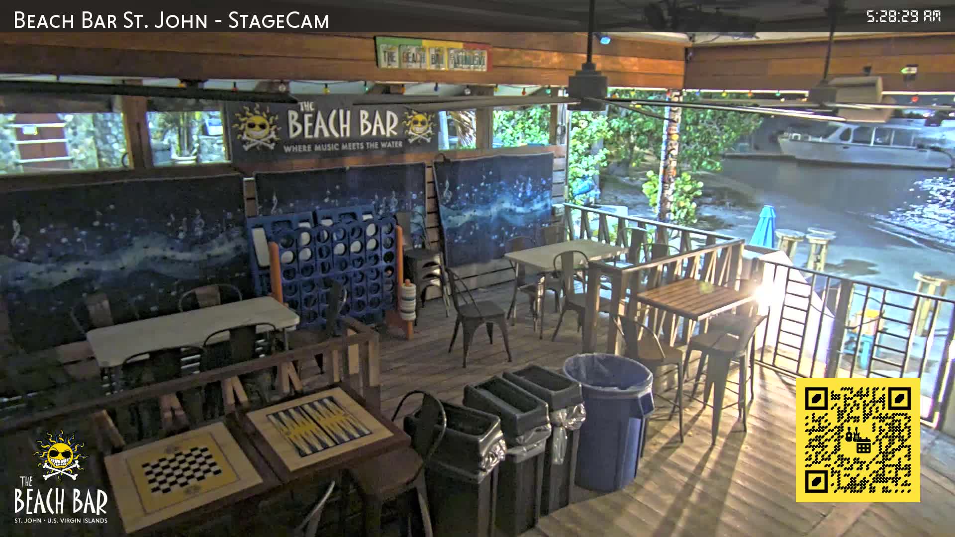 St. John, Cruz Bay The Beach Bar Stage Live Cam - Cruz Bay, St. John, United States Virgin Islands, USA