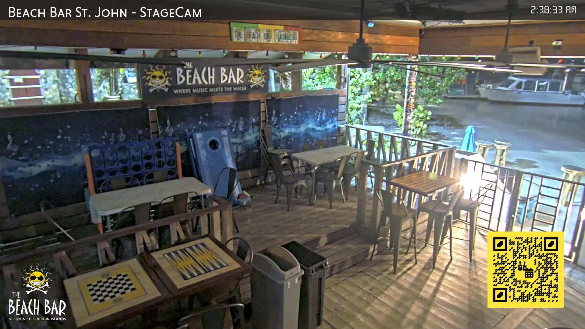 St. John, Cruz Bay The Beach Bar Stage Live Cam - Cruz Bay, St. John, United States Virgin Islands, USA