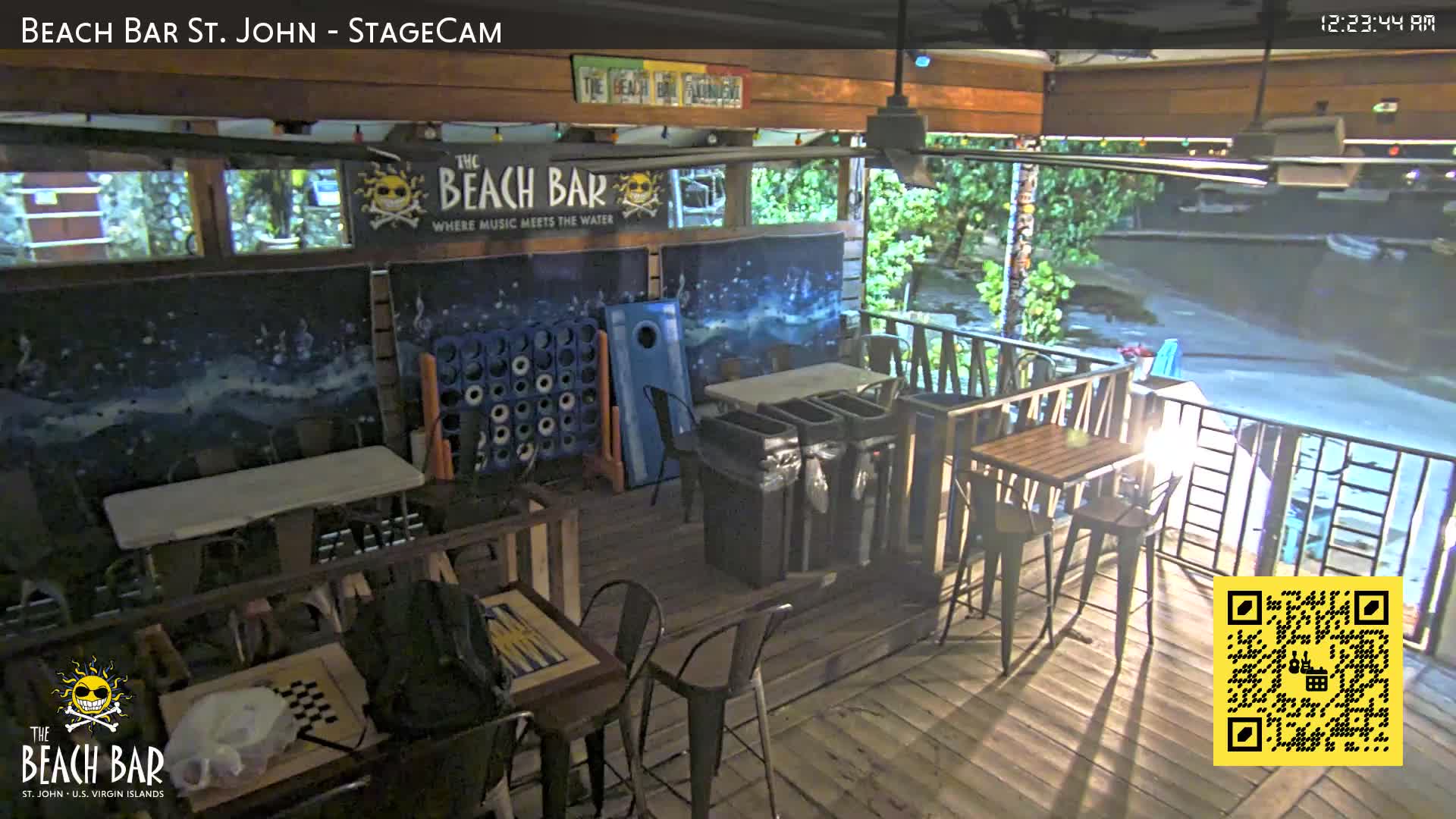 St. John, Cruz Bay The Beach Bar Stage Live Cam - Cruz Bay, St. John, United States Virgin Islands, USA