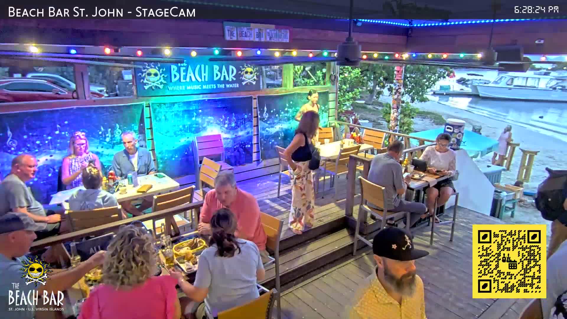 St. John, Cruz Bay The Beach Bar Stage Live Cam - Cruz Bay, St. John, United States Virgin Islands, USA