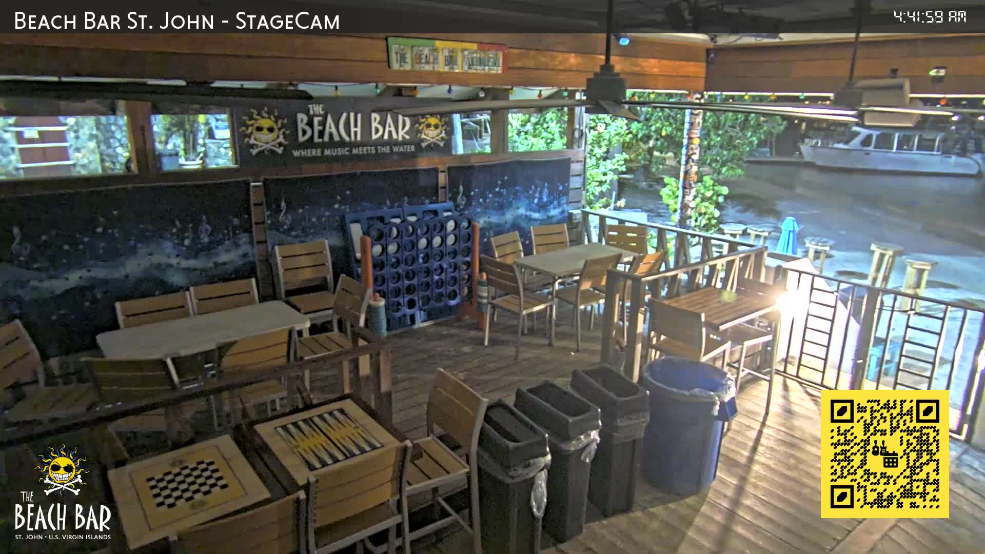 St. John, Cruz Bay The Beach Bar Stage Live Cam - Cruz Bay, St. John, United States Virgin Islands, USA