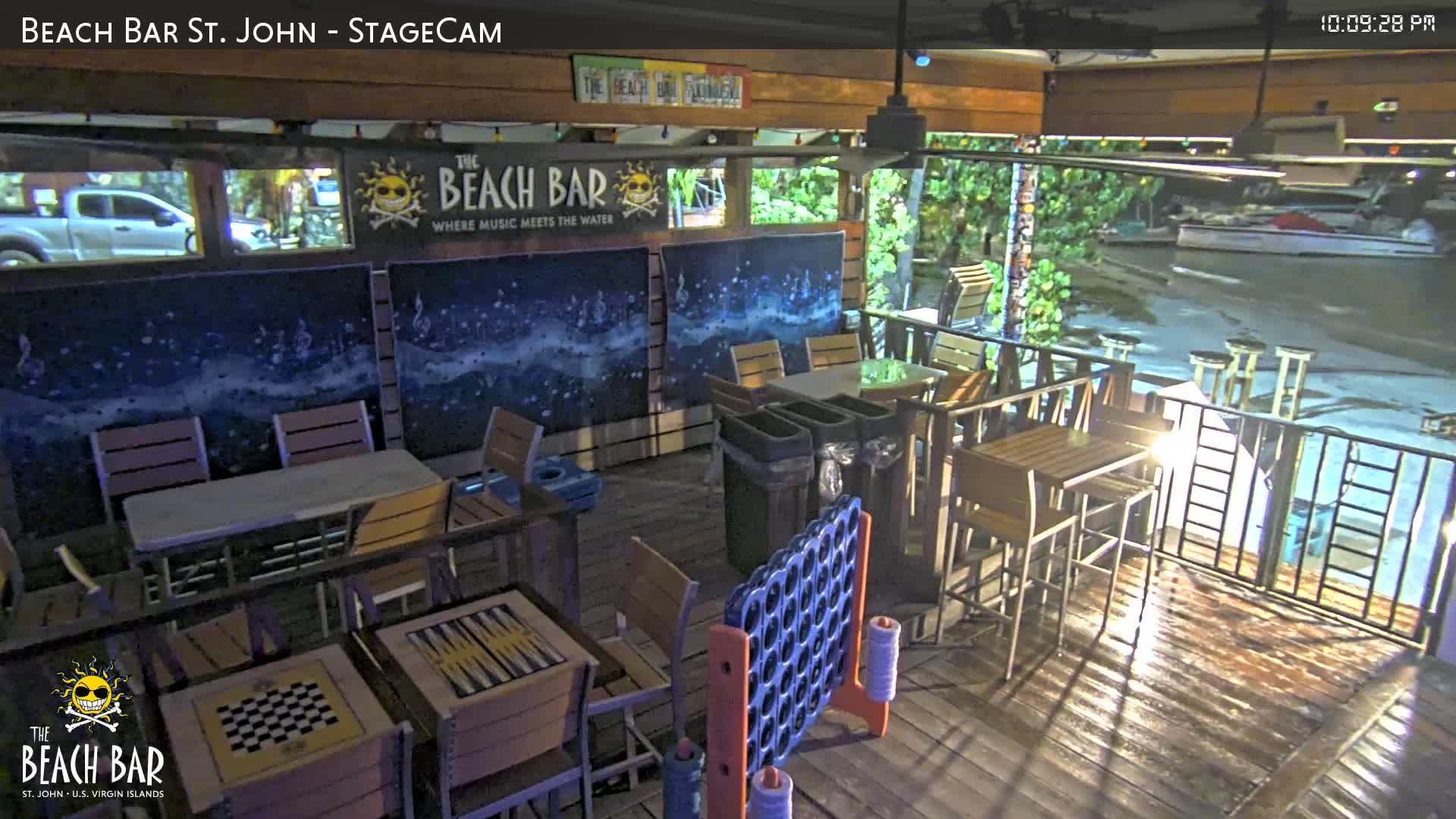 St. John, Cruz Bay The Beach Bar Stage Live Cam - Cruz Bay, St. John, United States Virgin Islands, USA