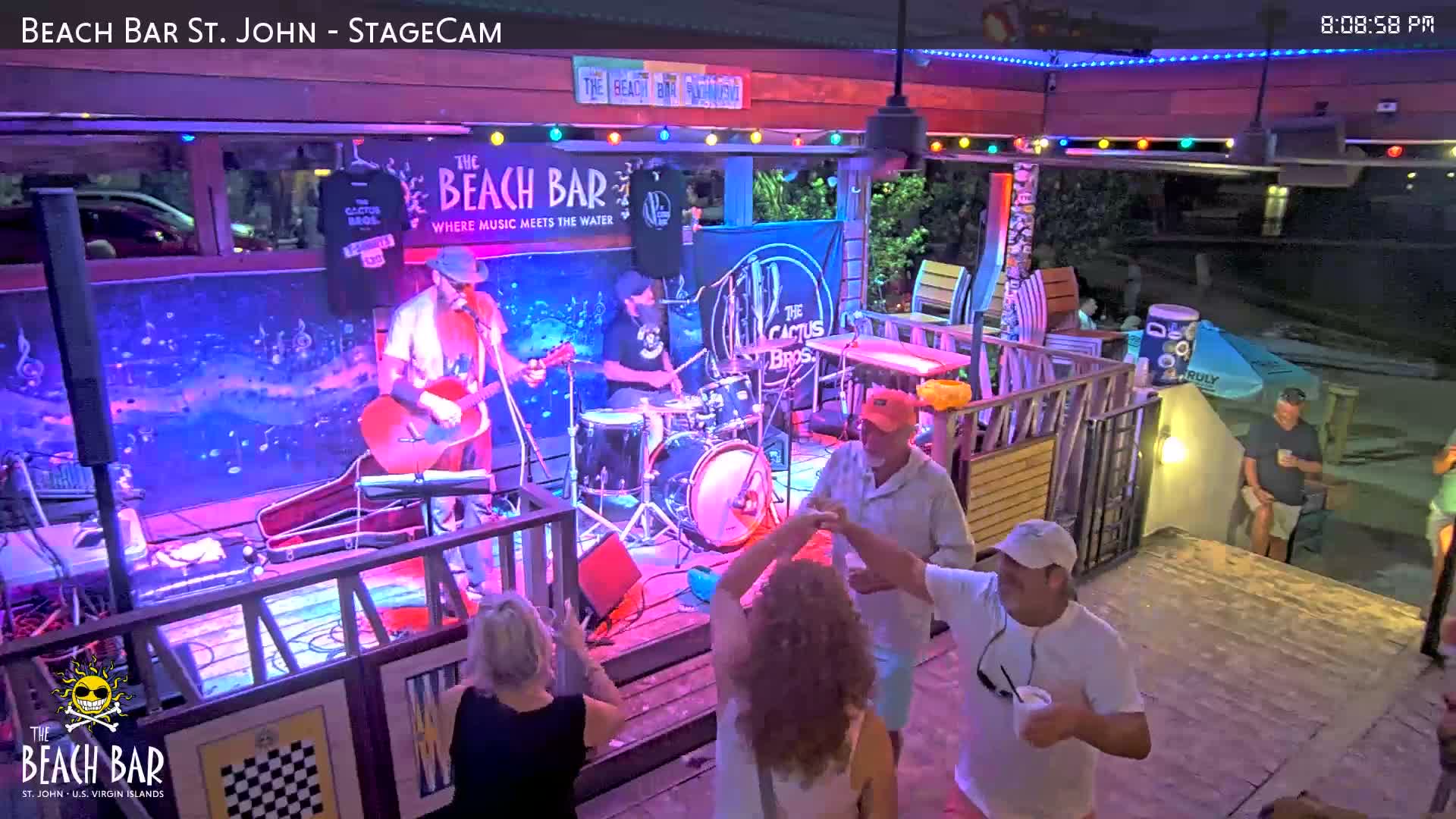 St. John, Cruz Bay The Beach Bar Stage Live Cam - Cruz Bay, St. John, United States Virgin Islands, USA