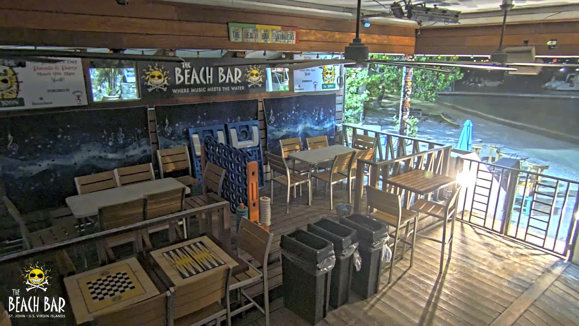 St. John, Cruz Bay The Beach Bar Stage Live Cam - Cruz Bay, St. John, United States Virgin Islands, USA