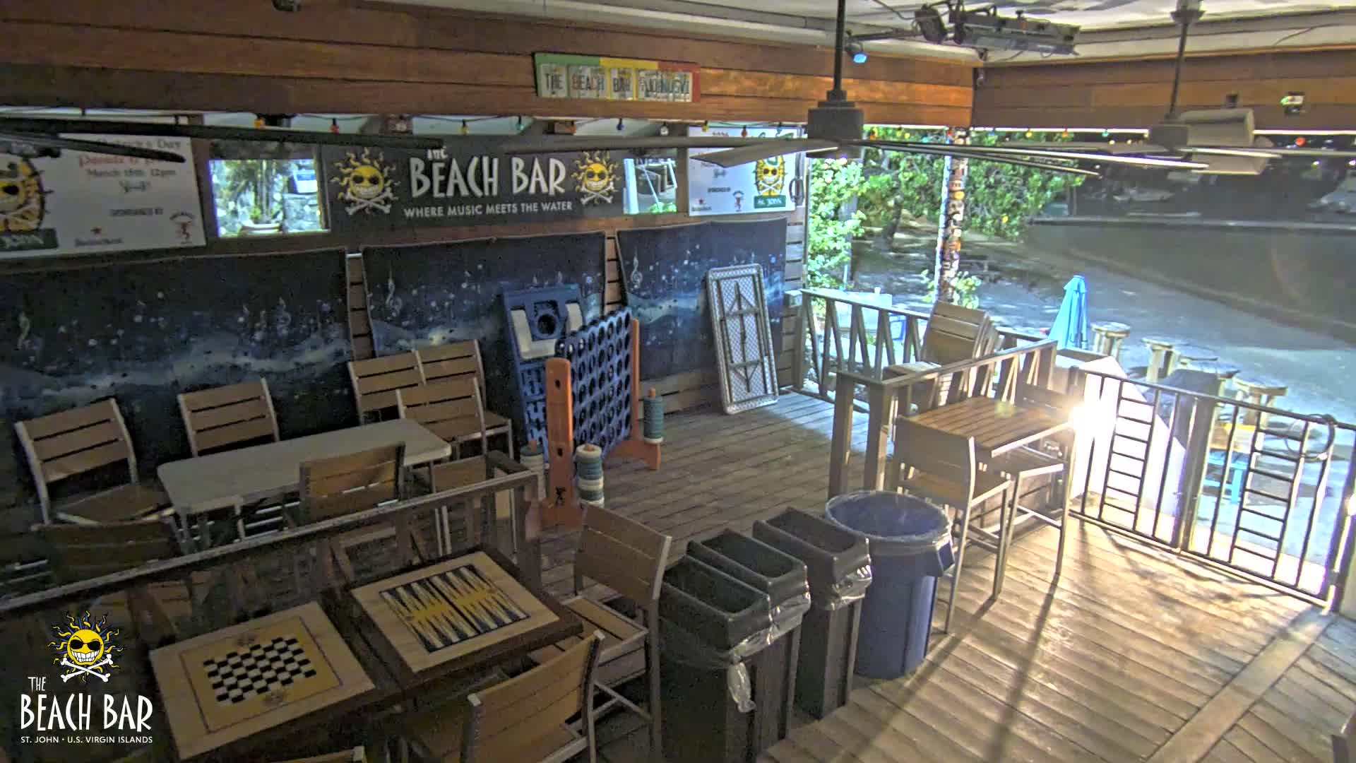 St. John, Cruz Bay The Beach Bar Stage Live Cam - Cruz Bay, St. John, United States Virgin Islands, USA