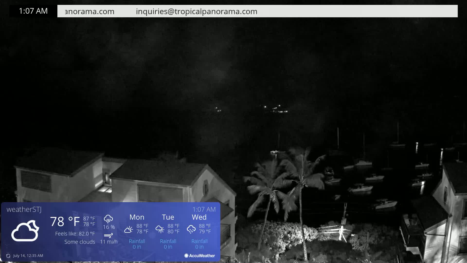 U.S Virgin Island, St John,  Mingo, Grass & Thatch Cay from Cruz Bay  Live Cam - Cruz Bay, St. John, United States Virgin Islands, USA