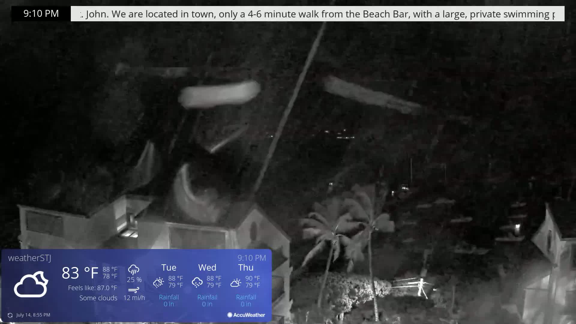 U.S Virgin Island, St John,  Mingo, Grass & Thatch Cay from Cruz Bay  Live Cam - Cruz Bay, St. John, United States Virgin Islands, USA