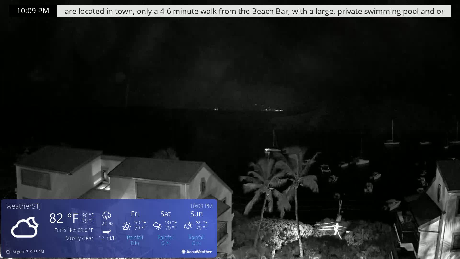 U.S Virgin Island, St John,  Mingo, Grass & Thatch Cay from Cruz Bay  Live Cam - Cruz Bay, St. John, United States Virgin Islands, USA