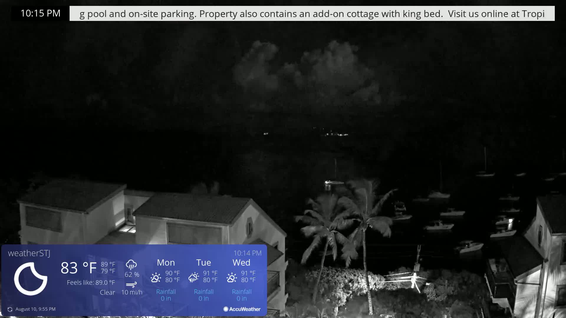 U.S Virgin Island, St John,  Mingo, Grass & Thatch Cay from Cruz Bay  Live Cam - Cruz Bay, St. John, United States Virgin Islands, USA