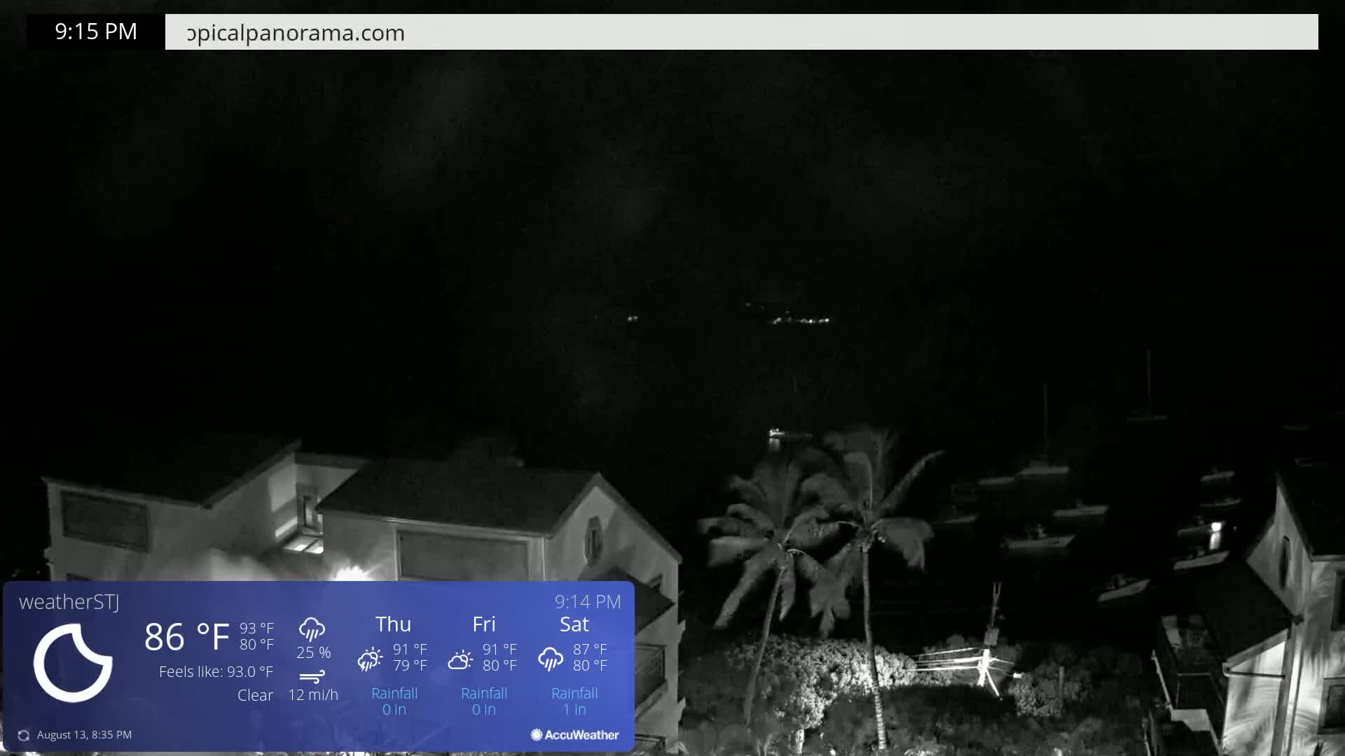 U.S Virgin Island, St John,  Mingo, Grass & Thatch Cay from Cruz Bay  Live Cam - Cruz Bay, St. John, United States Virgin Islands, USA