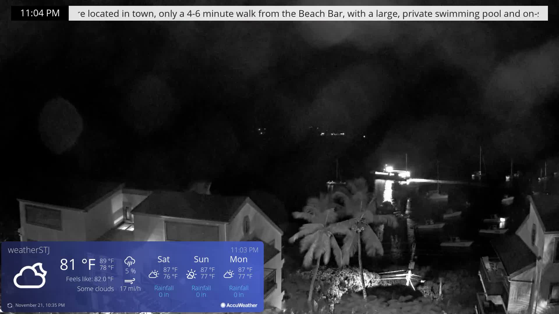 U.S Virgin Island, St John,  Mingo, Grass & Thatch Cay from Cruz Bay  Live Cam - Cruz Bay, St. John, United States Virgin Islands, USA