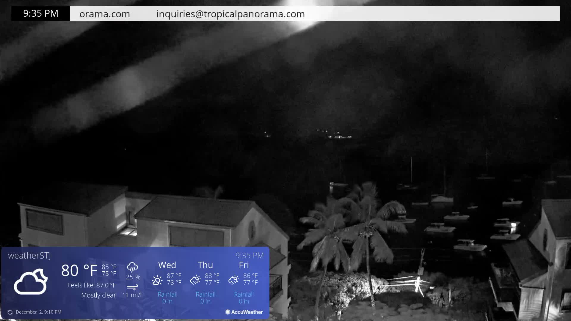 U.S Virgin Island, St John,  Mingo, Grass & Thatch Cay from Cruz Bay  Live Cam - Cruz Bay, St. John, United States Virgin Islands, USA