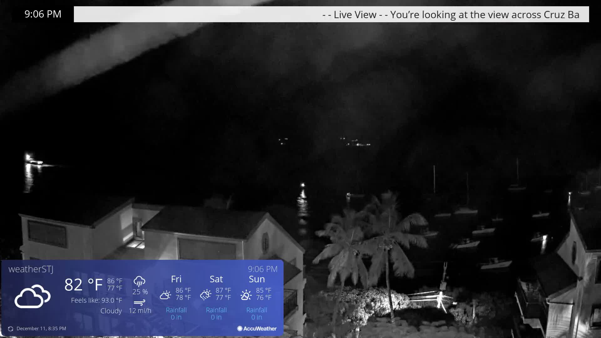 U.S Virgin Island, St John,  Mingo, Grass & Thatch Cay from Cruz Bay  Live Cam - Cruz Bay, St. John, United States Virgin Islands, USA