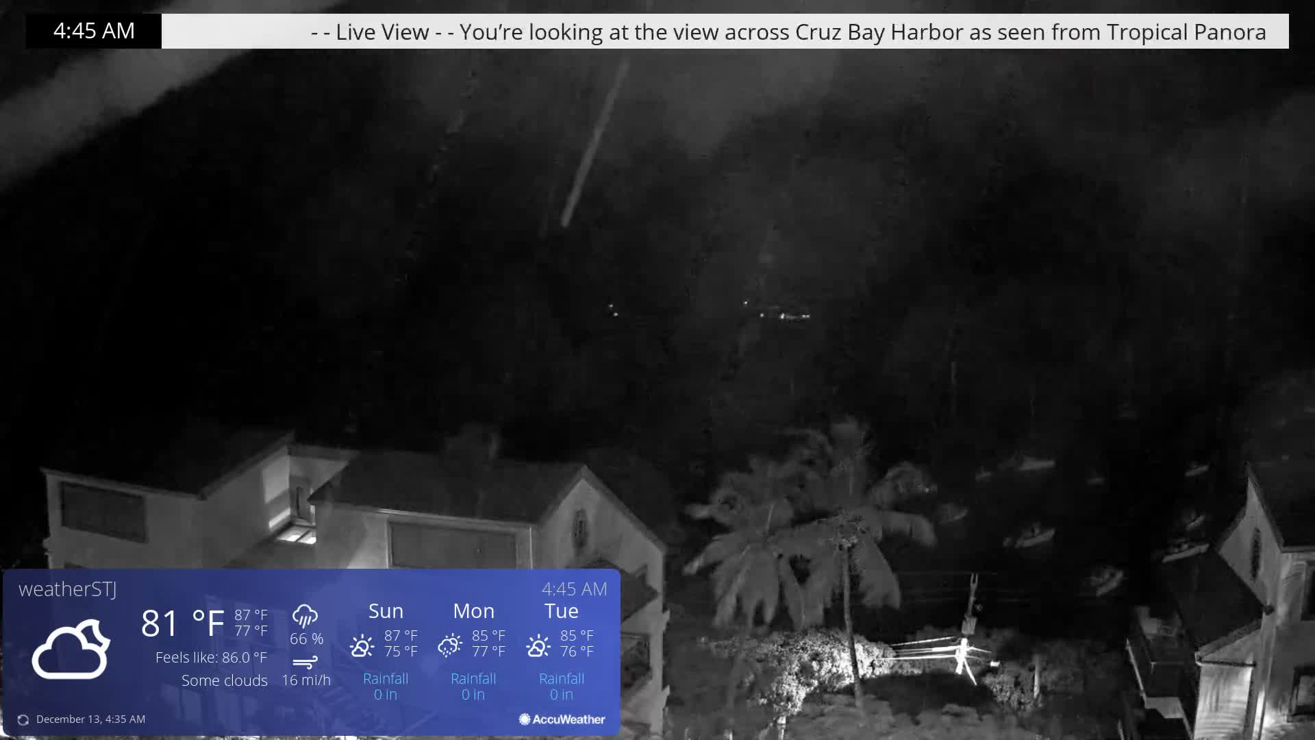 U.S Virgin Island, St John,  Mingo, Grass & Thatch Cay from Cruz Bay  Live Cam - Cruz Bay, St. John, United States Virgin Islands, USA