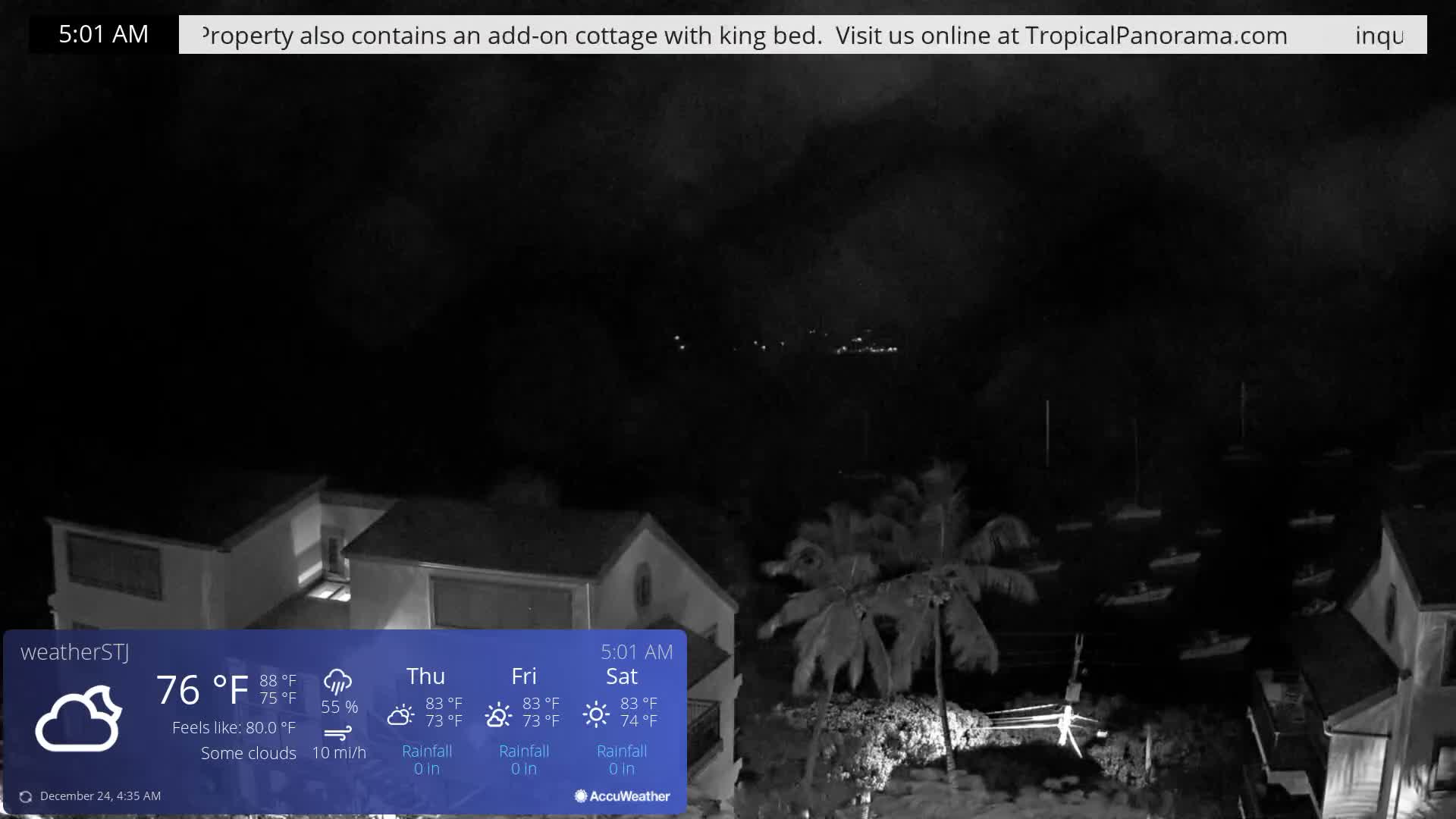 U.S Virgin Island, St John,  Mingo, Grass & Thatch Cay from Cruz Bay  Live Cam - Cruz Bay, St. John, United States Virgin Islands, USA