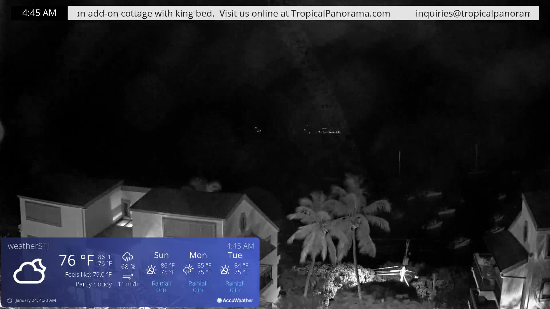 U.S Virgin Island, St John,  Mingo, Grass & Thatch Cay from Cruz Bay  Live Cam - Cruz Bay, St. John, United States Virgin Islands, USA