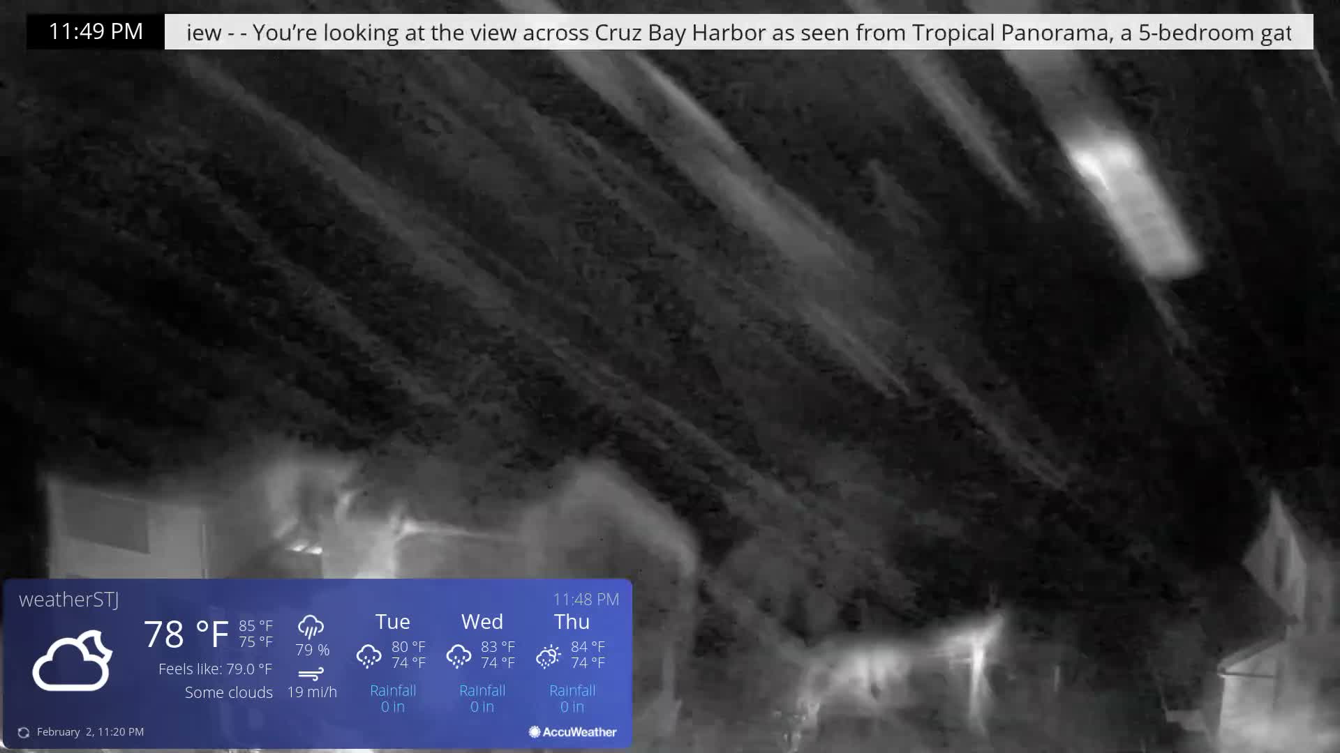 U.S Virgin Island, St John,  Mingo, Grass & Thatch Cay from Cruz Bay  Live Cam - Cruz Bay, St. John, United States Virgin Islands, USA